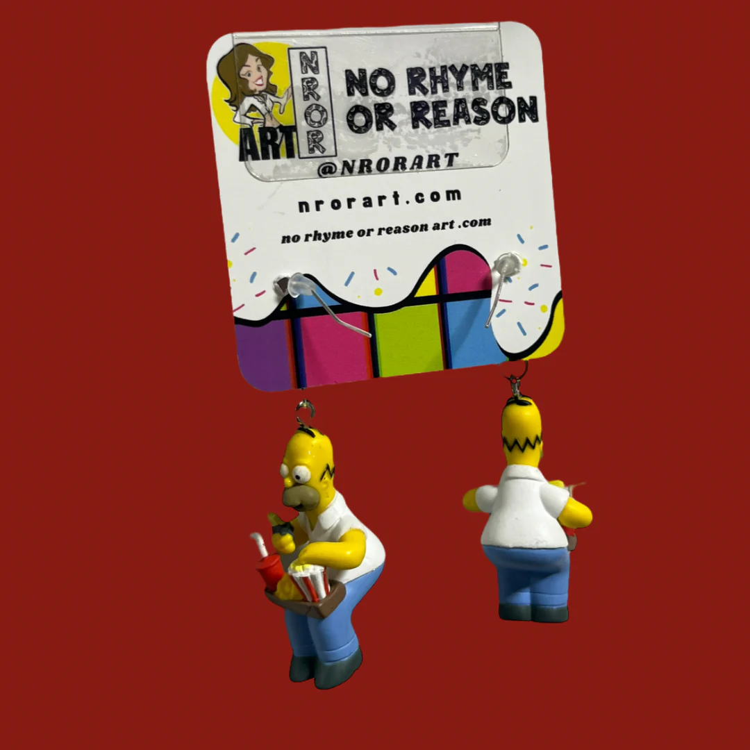 The Simpsons: Homer at the Movie Theaters Earrings | Upcycled Charms - Image 4