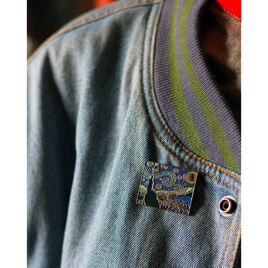The Starry Night Enamel Pin | Soft Lapel Pin | 1.2" x 1.5" - Image 4