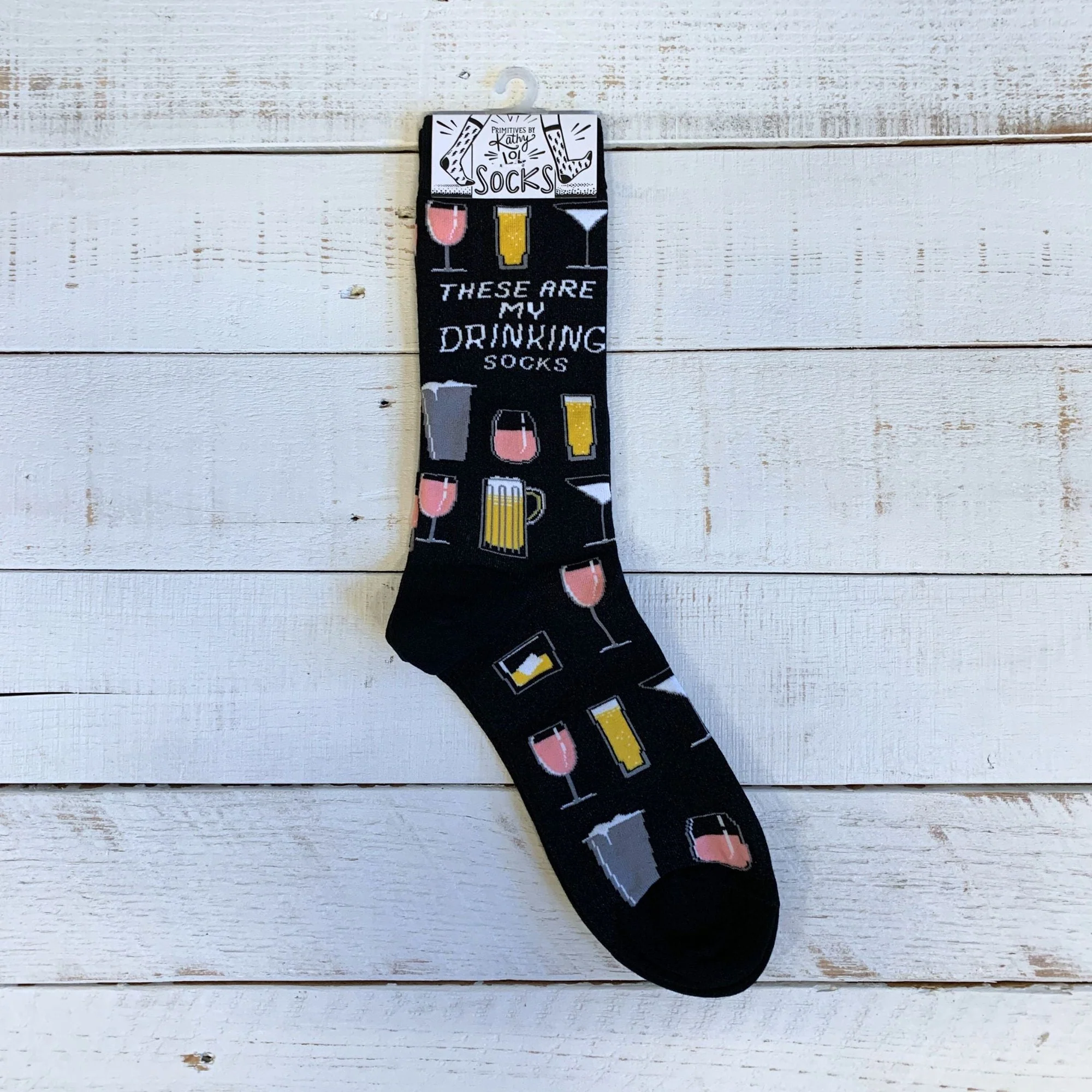 These Are My Drinking Socks | Unisex Beer and Cocktails Socks in Black - Image 6