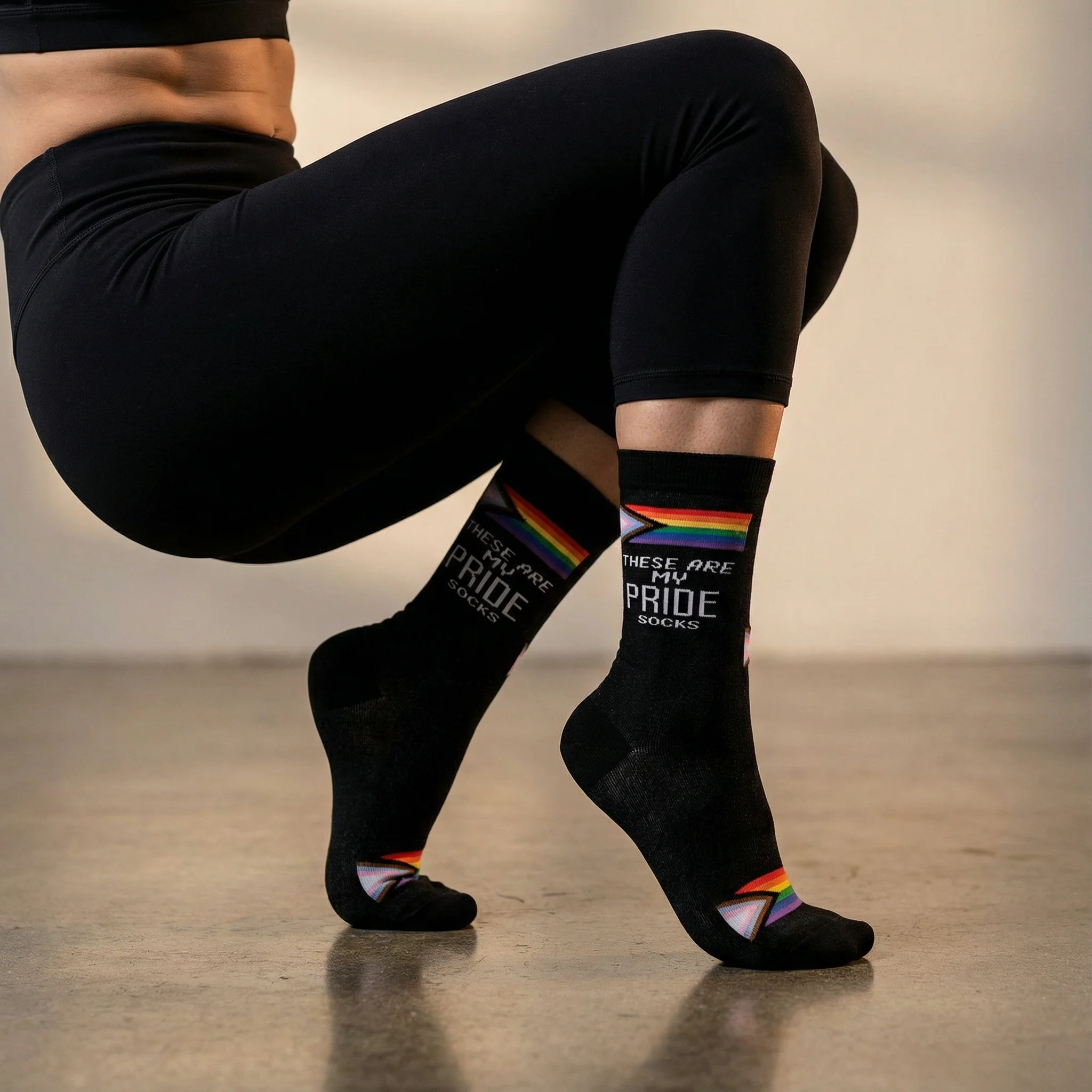 These Are My Pride Socks | LGBTQ+ Rainbow and Black | Gift for Her Him They - Image 10
