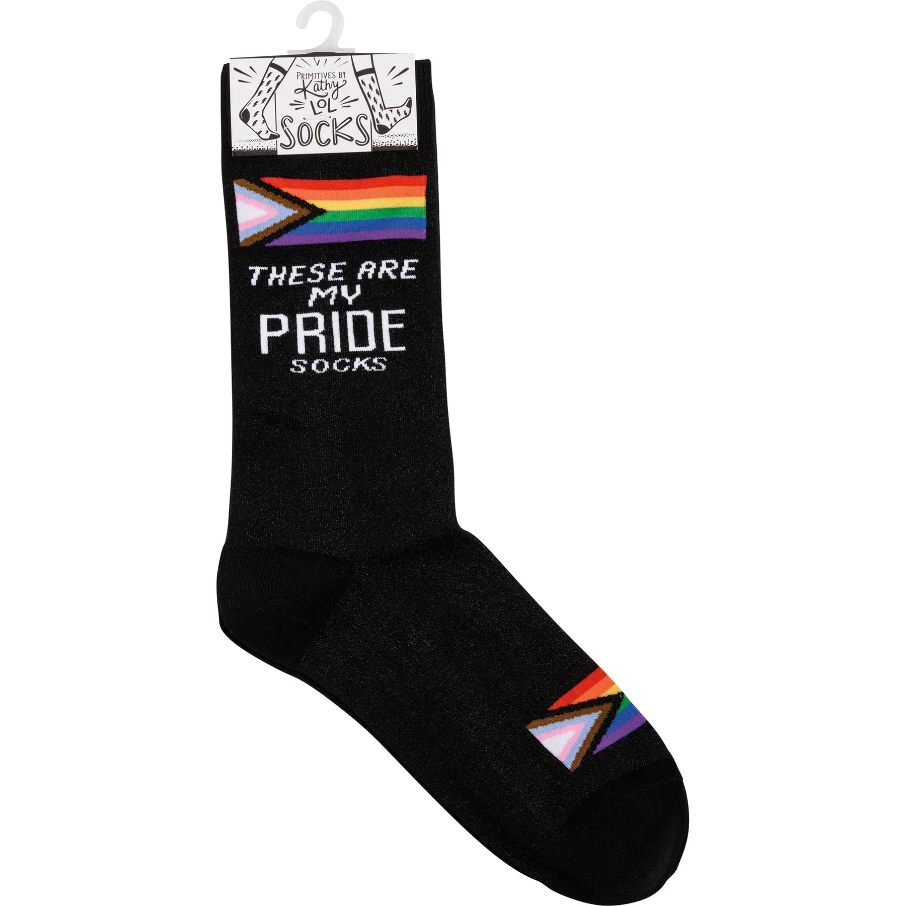 These Are My Pride Socks | LGBTQ+ Rainbow and Black | Gift for Her Him They - Image 3
