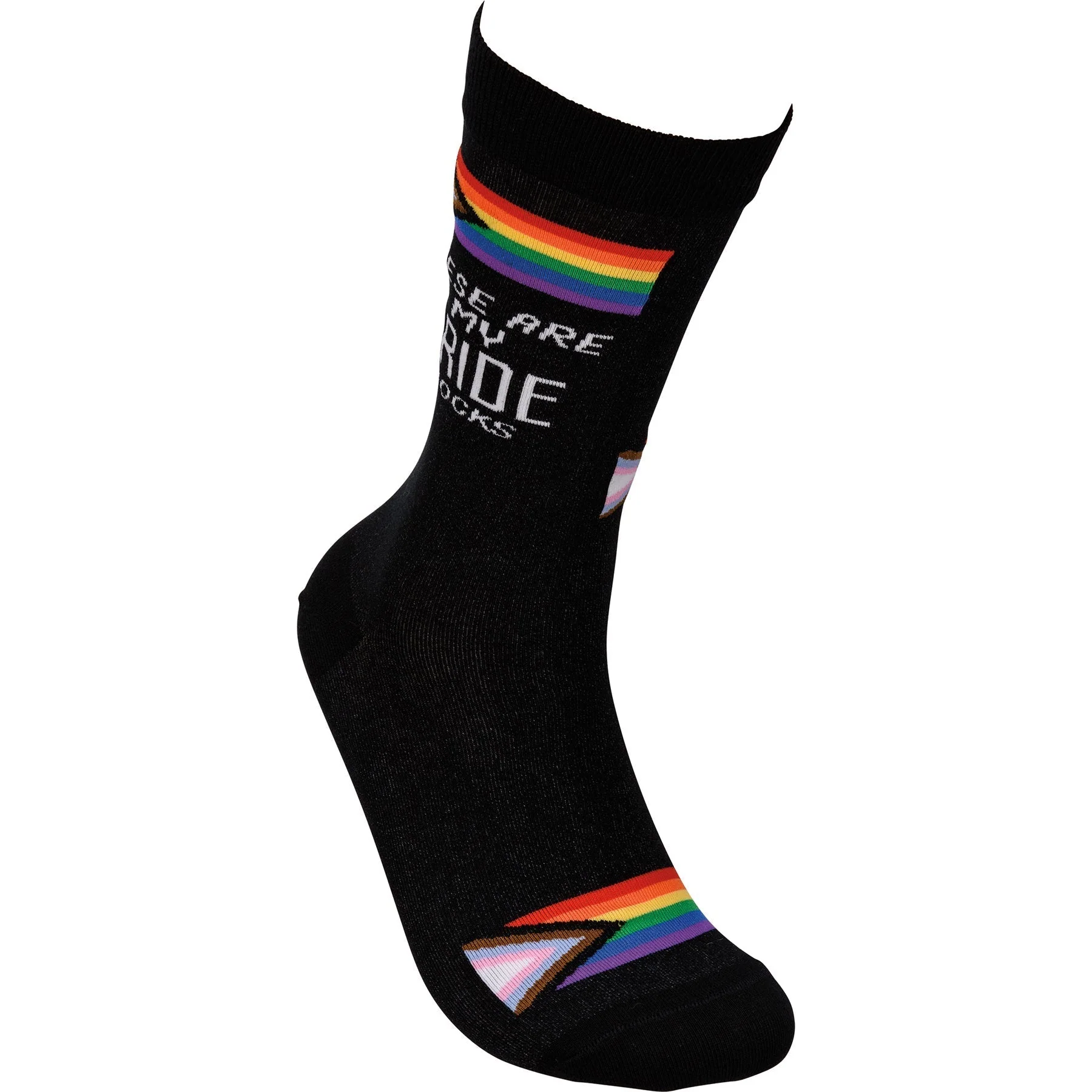 These Are My Pride Socks | LGBTQ+ Rainbow and Black | Gift for Her Him They - Image 4