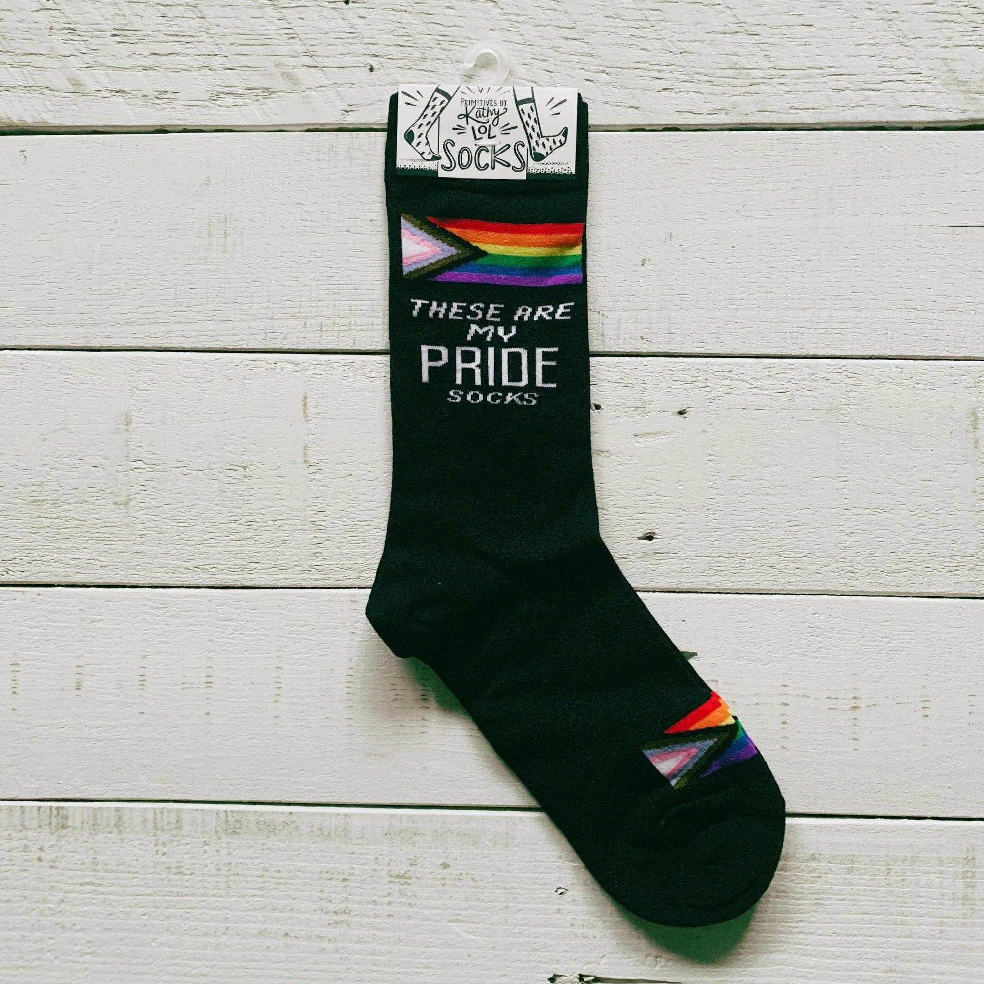 These Are My Pride Socks | LGBTQ+ Rainbow and Black | Gift for Her Him They - Image 5