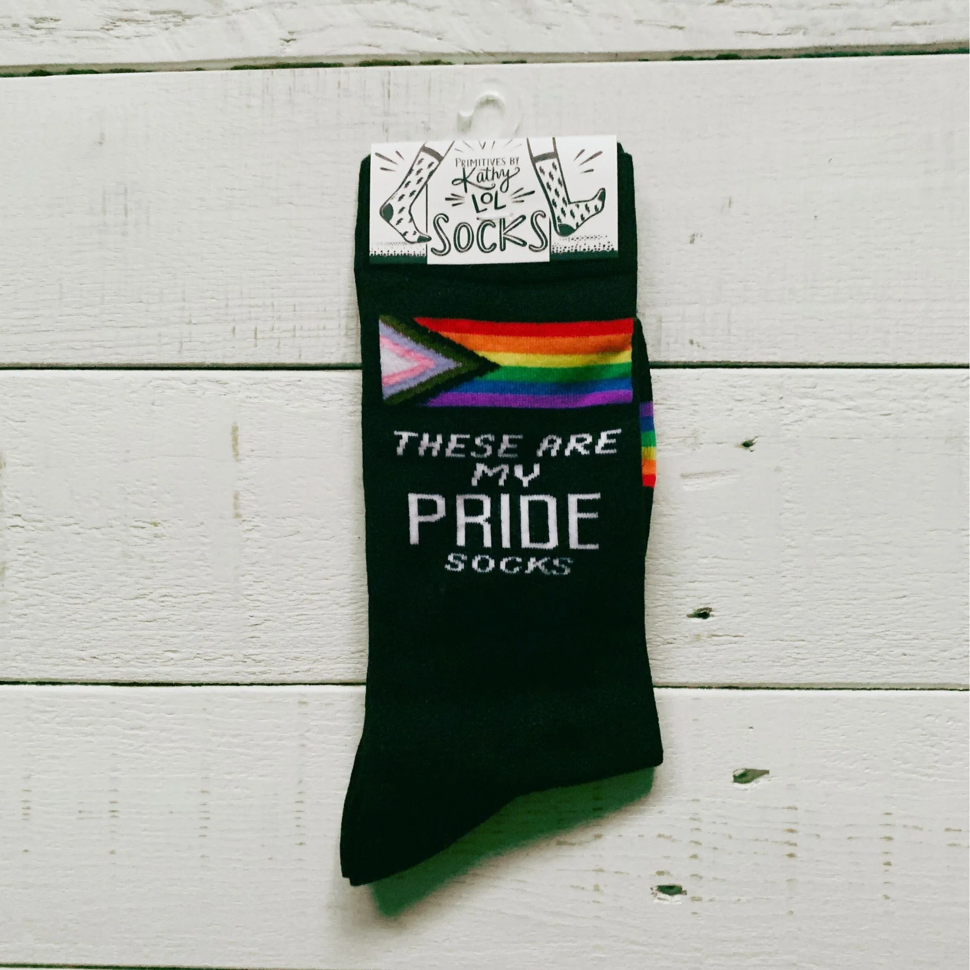 These Are My Pride Socks | LGBTQ+ Rainbow and Black | Gift for Her Him They - Image 7