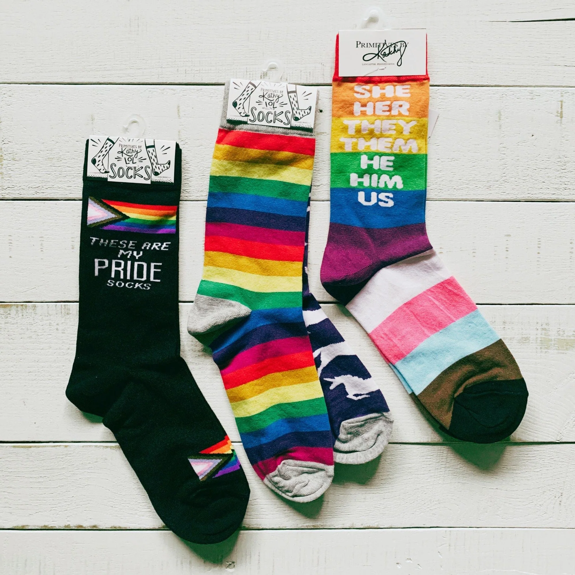 These Are My Pride Socks | LGBTQ+ Rainbow and Black | Gift for Her Him They - Image 8