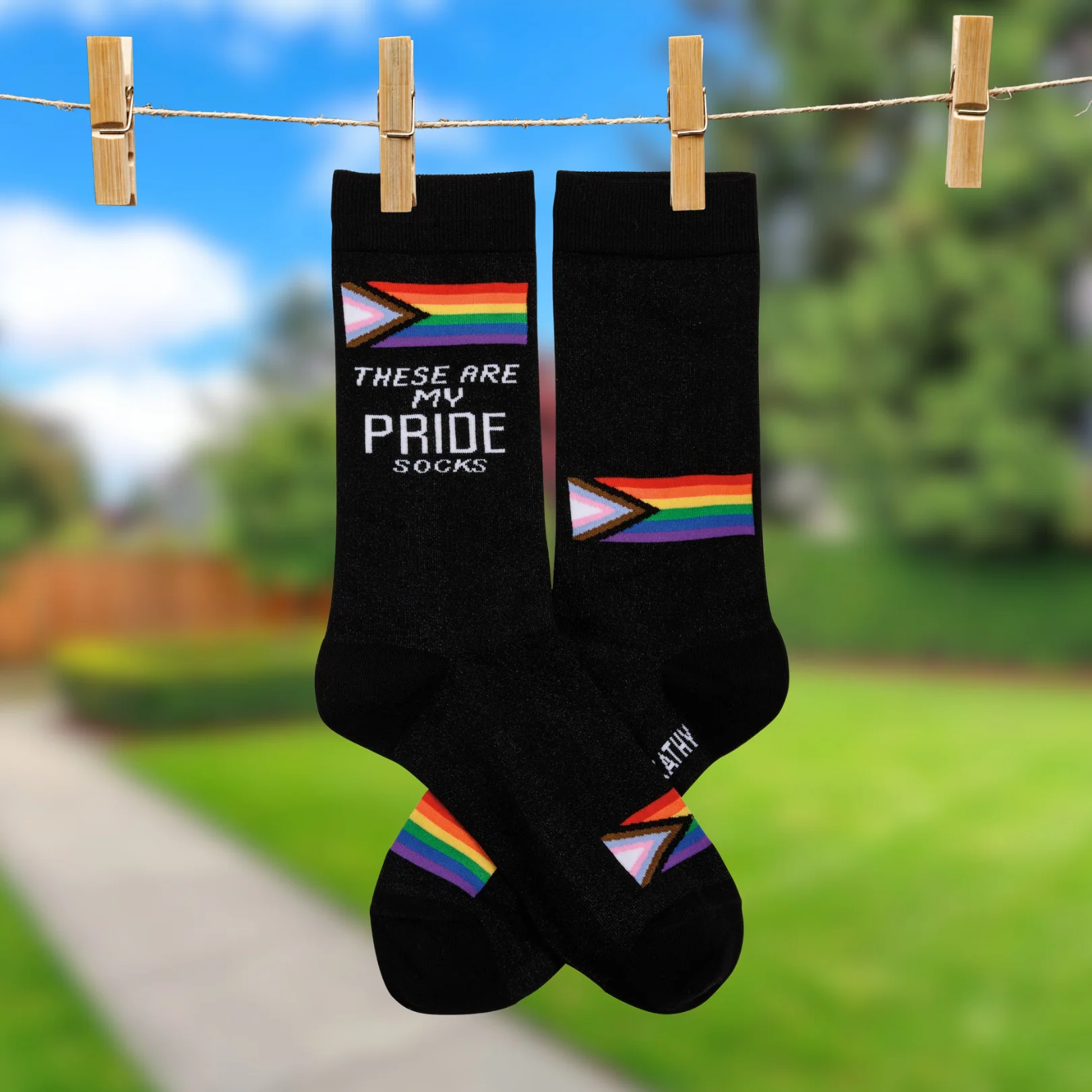 These Are My Pride Socks | LGBTQ+ Rainbow and Black | Gift for Her Him They - Image 9