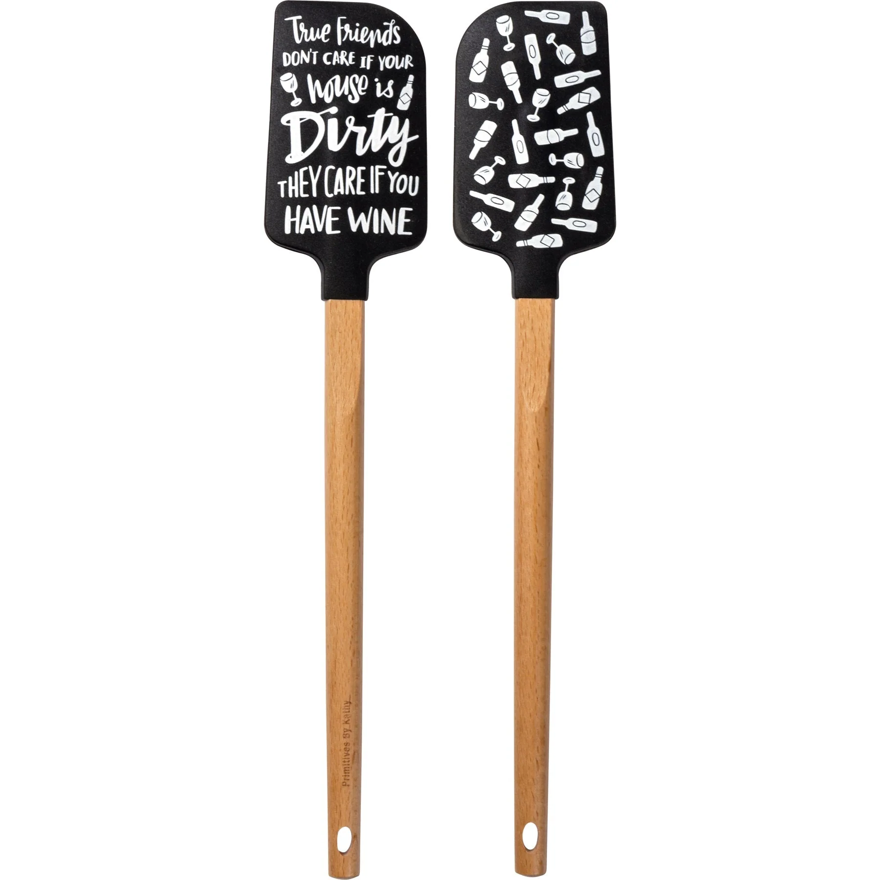 True Friends Don't Care if Your House is Dirty, They Care If You Have Wine Spatula With A Wooden Handle - Image 2