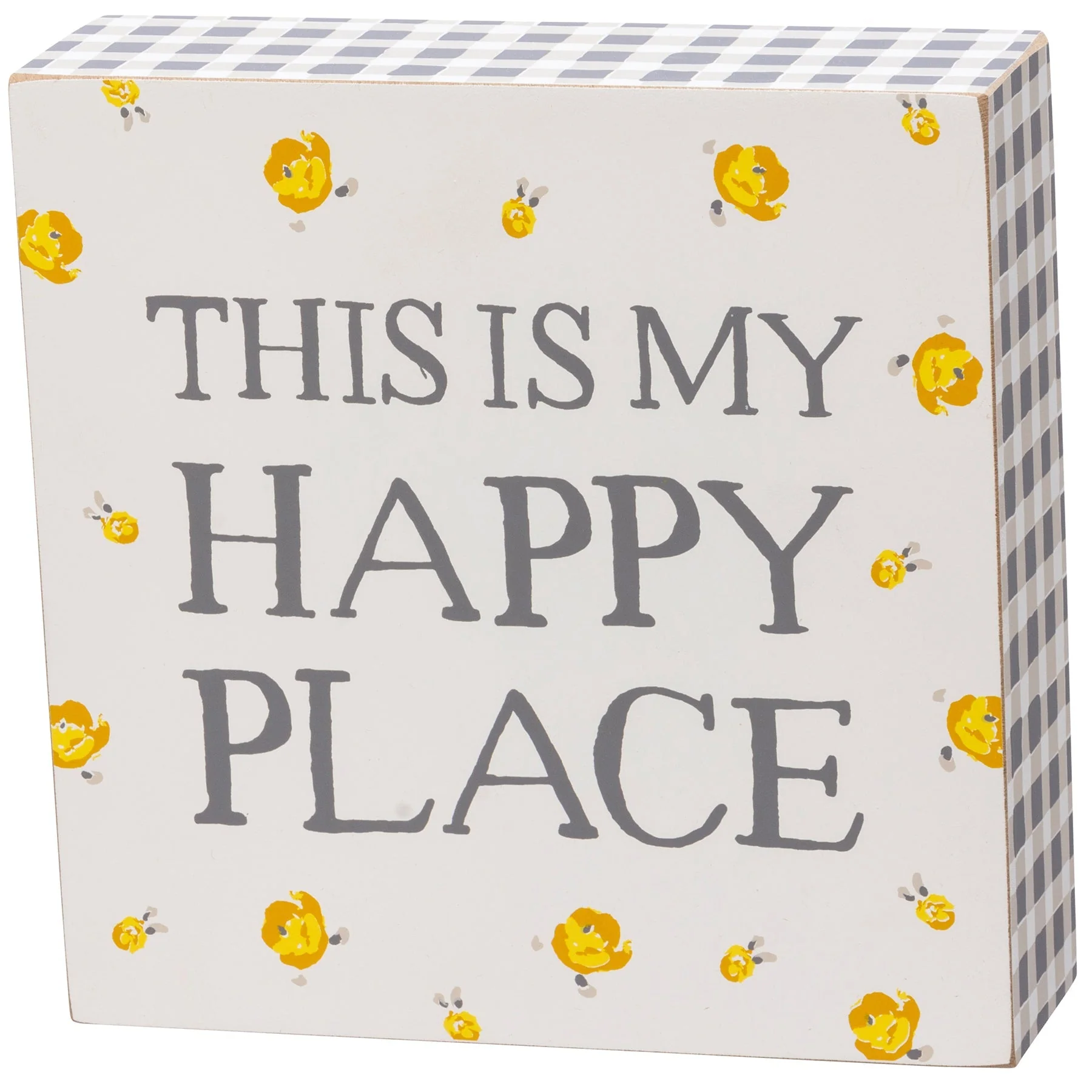 This Is My Happy Place Watercolor Box Sign | Home Wooden Sign Decor Display | 6" x 6" - Image 2