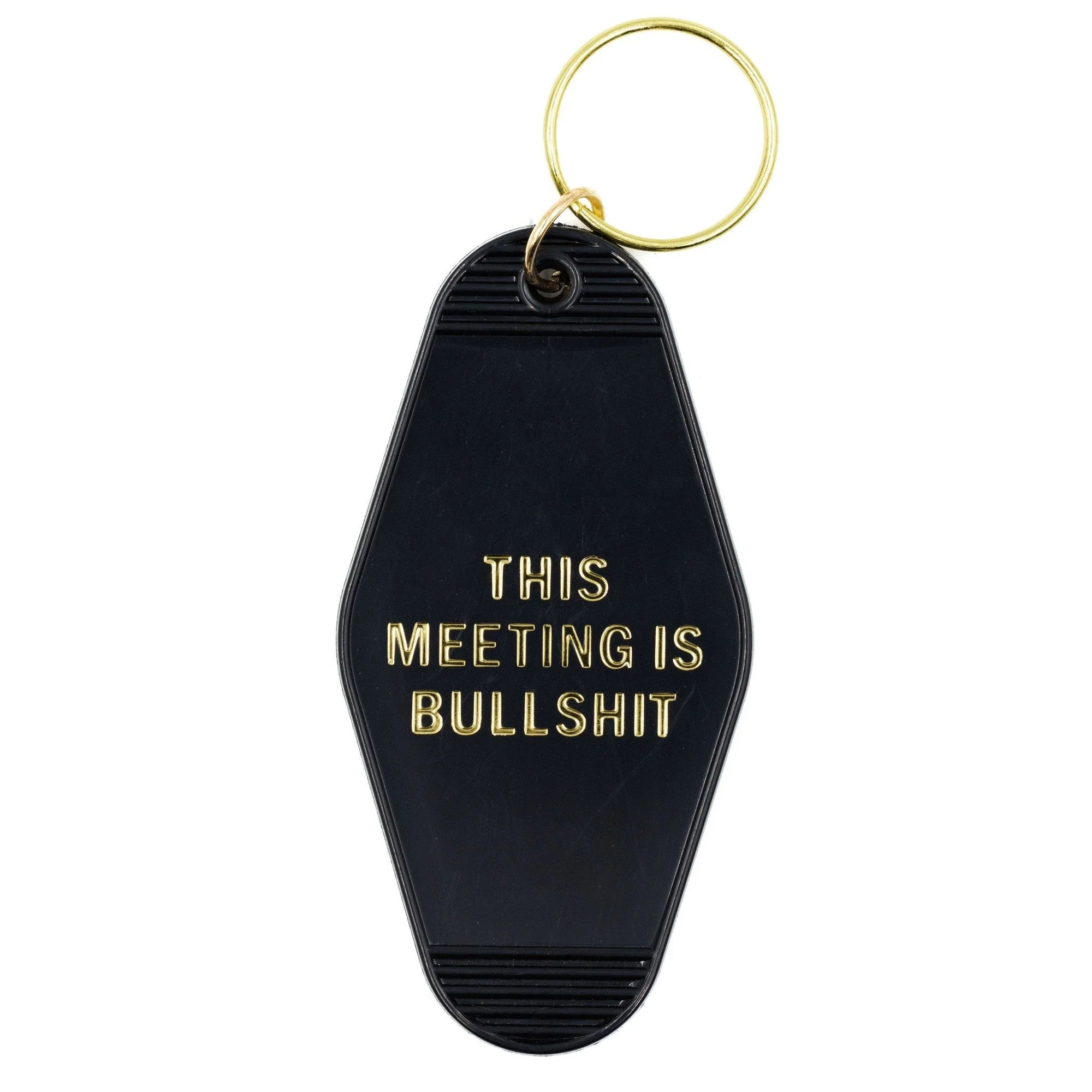 This Meeting is Bullshit Motel Keychain in Black - Image 3