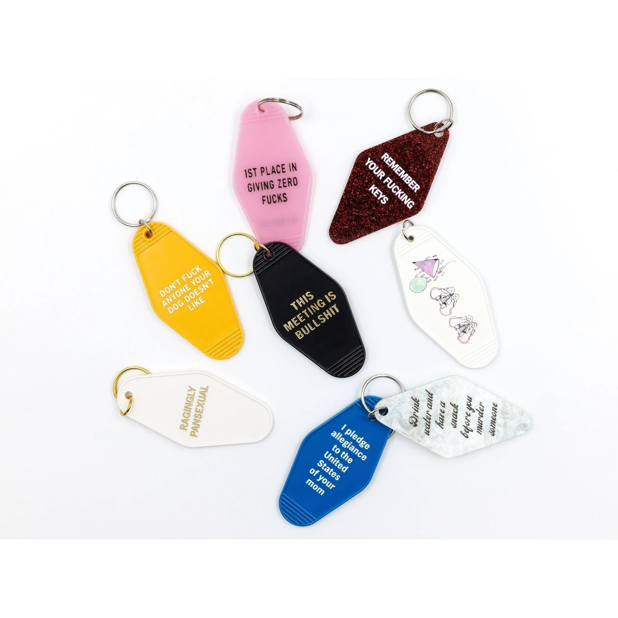 This Meeting is Bullshit Motel Keychain in Black - Image 7