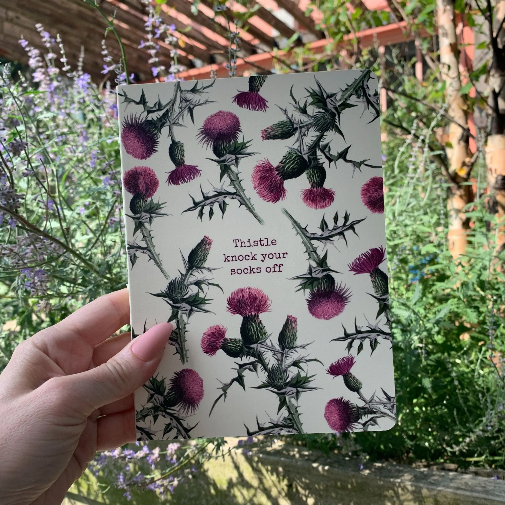 Thistle Knock Your Socks Off Double-Sided Journal | 160-Page Lined Notebook - Image 4