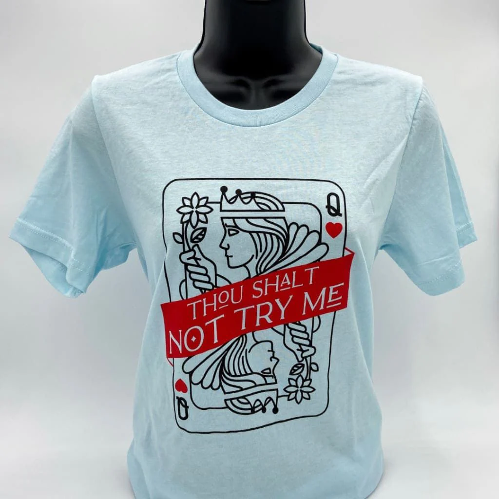 [Sizes Through 3X] Thou Shalt Not Try Me Unisex T-Shirt in Heather Ice Blue Size Small-3XL | Smartass & Sass at GetBullish - Image 2