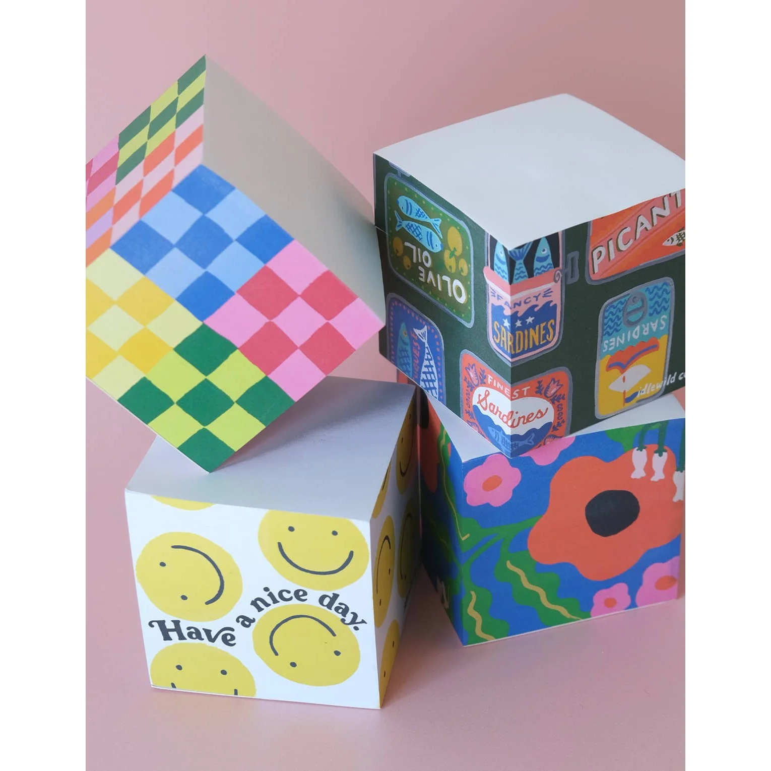 Tinned Fish Sticky Note Cube | Square Stationery Notepad | 720 Pages - Image 3