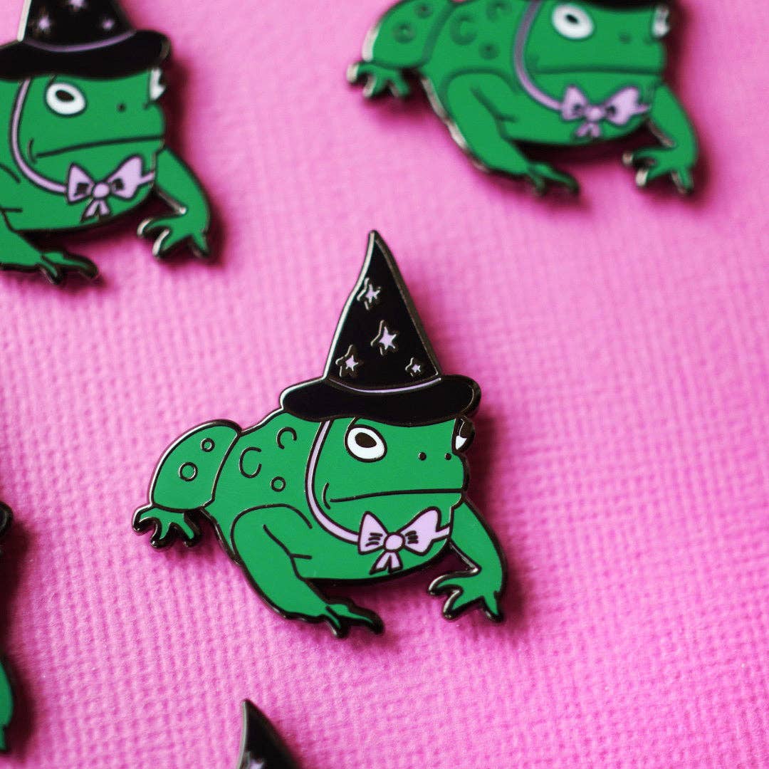Toad Witch Enamel Pin | Spooky Cute Frog Lapel Pin