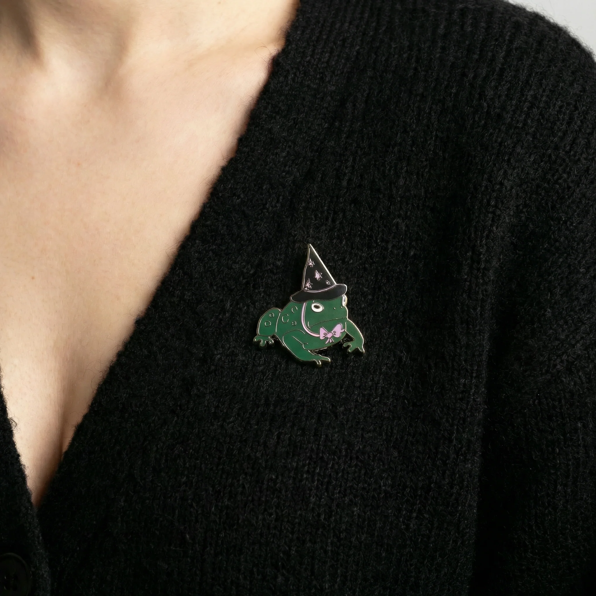 Toad Witch Enamel Pin | Spooky Cute Frog Lapel Pin - Image 2