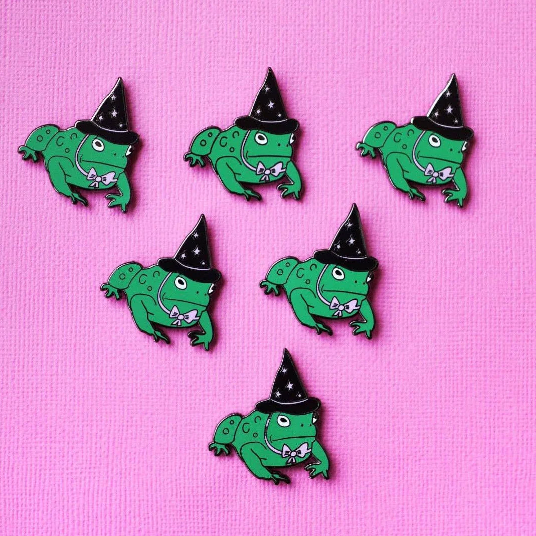 Toad Witch Enamel Pin | Spooky Cute Frog Lapel Pin - Image 4