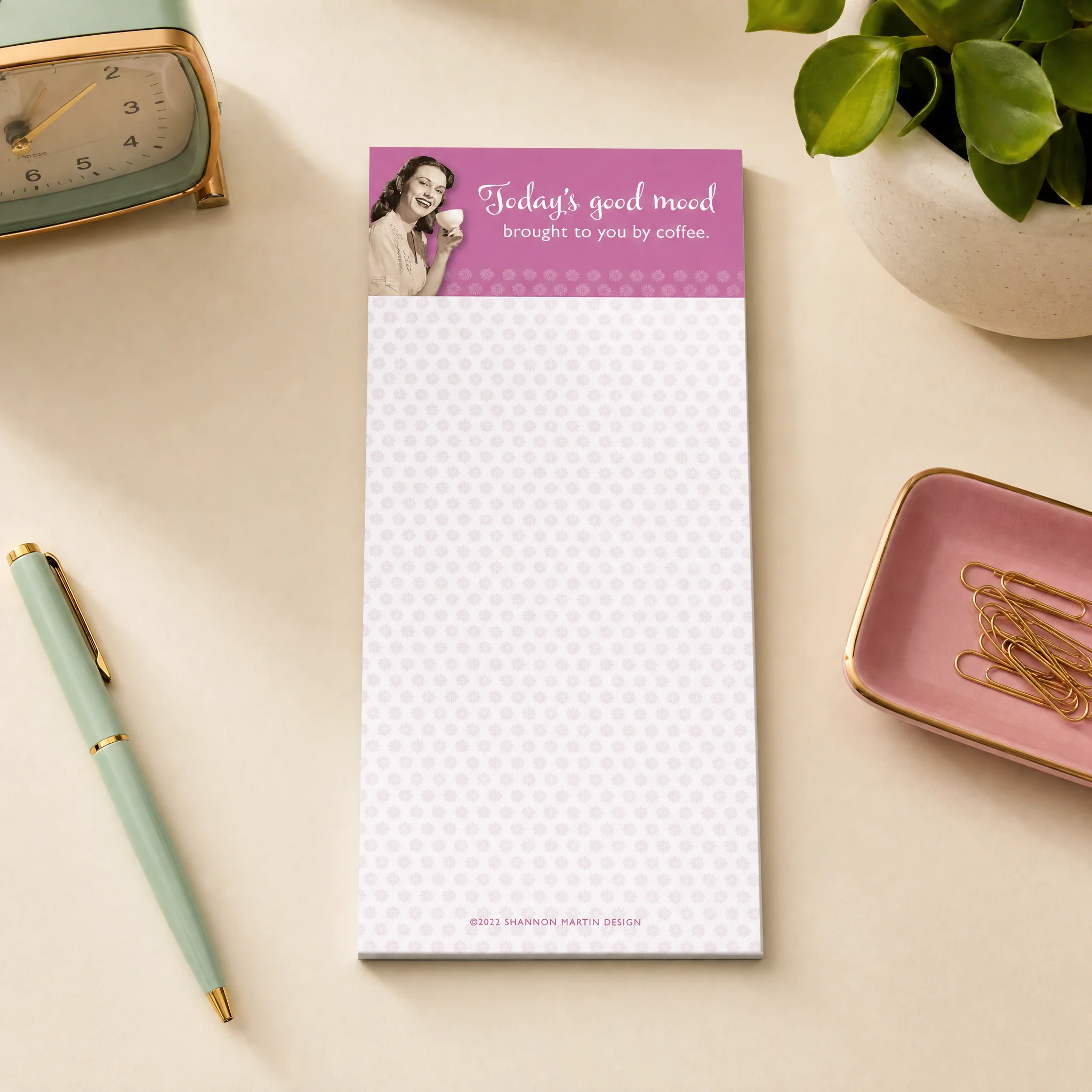 Today's Good Mood Brought To You By Coffee Magnetic Notepad - Image 2