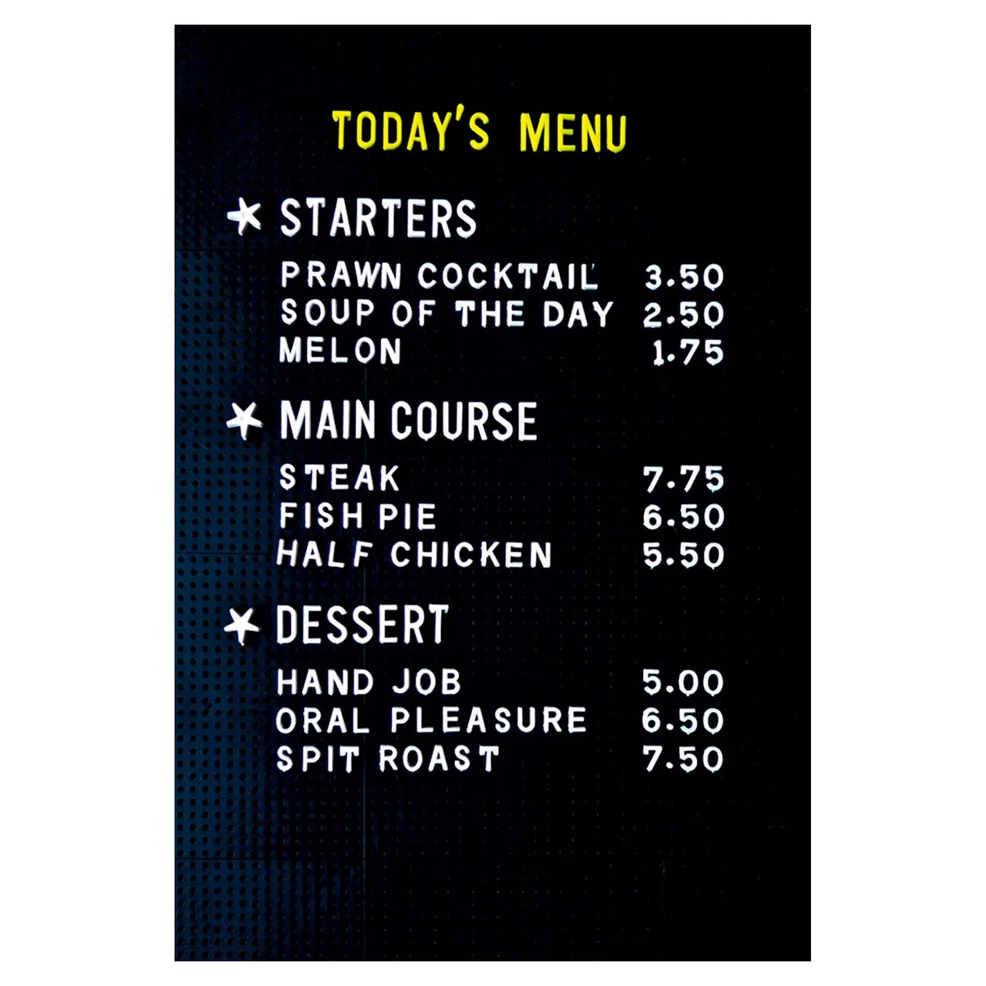Today's Menu X-Rated Refrigerator Magnet