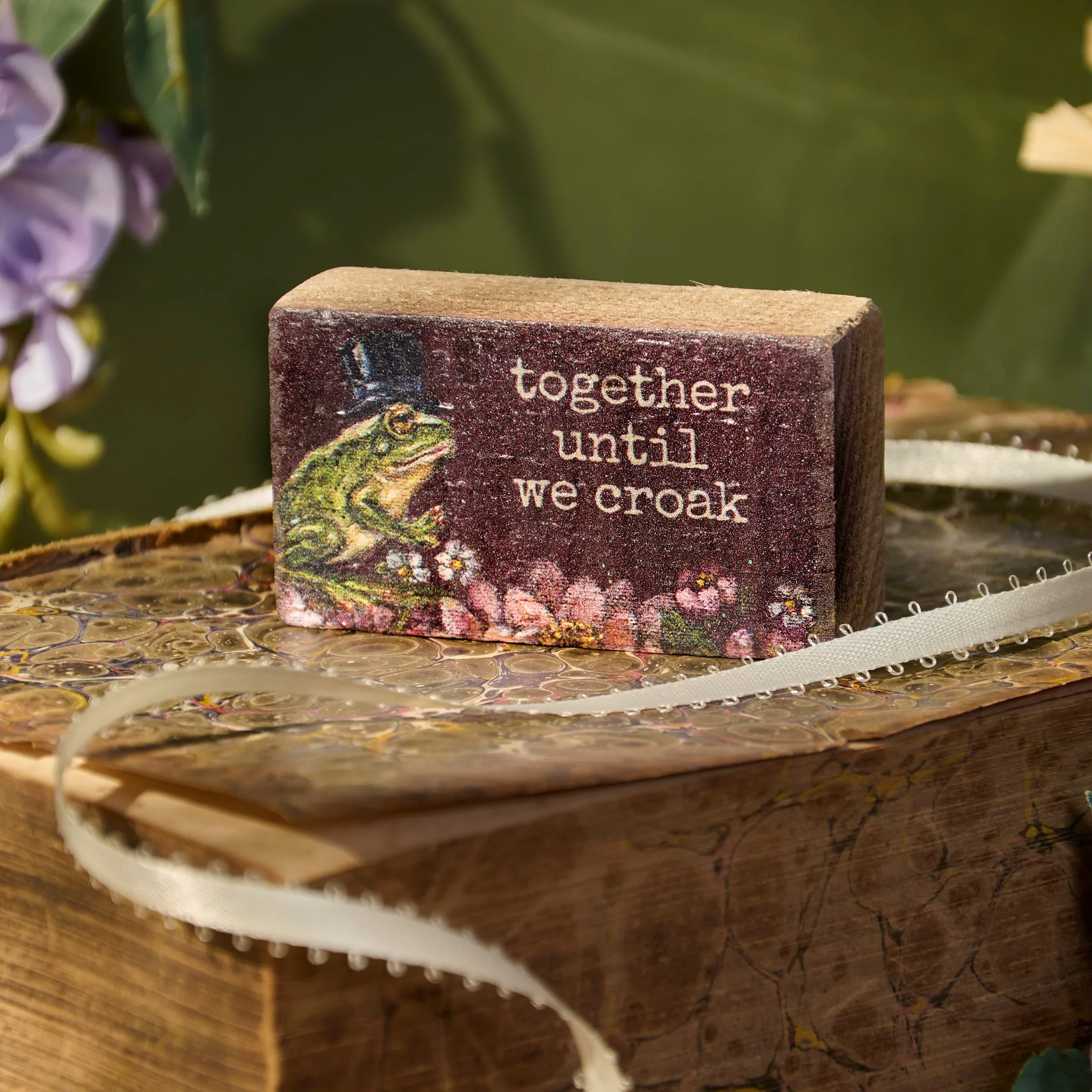 Together Until We Croak Frog Block Sign - Image 2