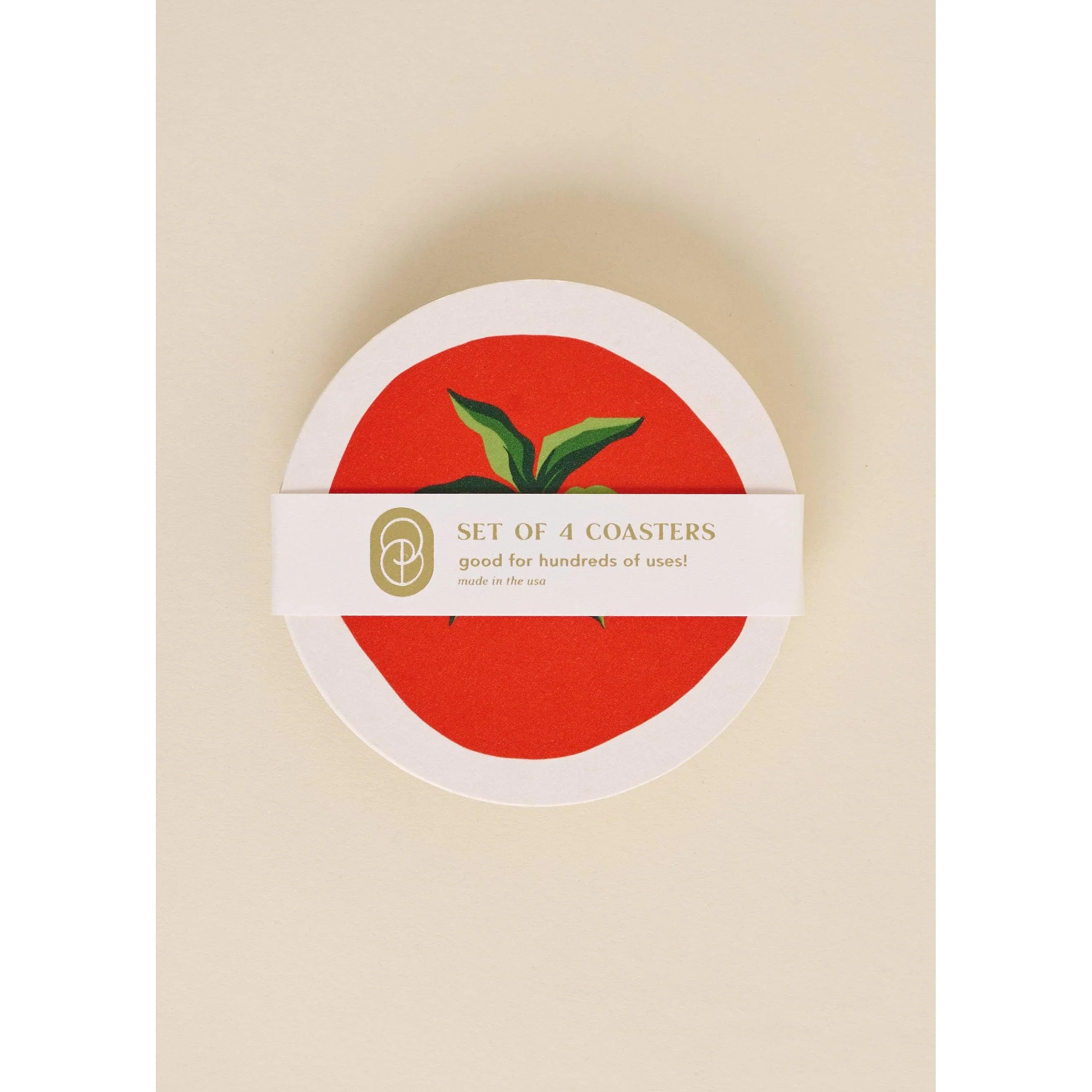 Set of 4 Tomato Coasters | Chipboard Eco-friendly Tableware - Image 3