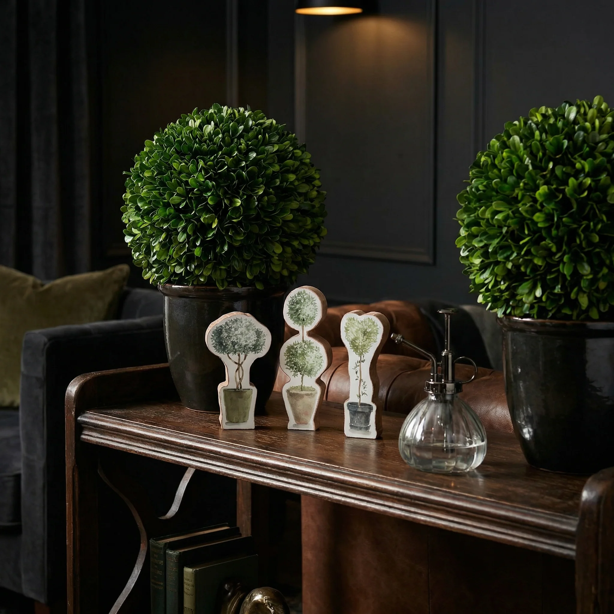 Set of 3 Wooden Topiary | Stand-Alone Wooden Plant Shaped Decor - Image 5
