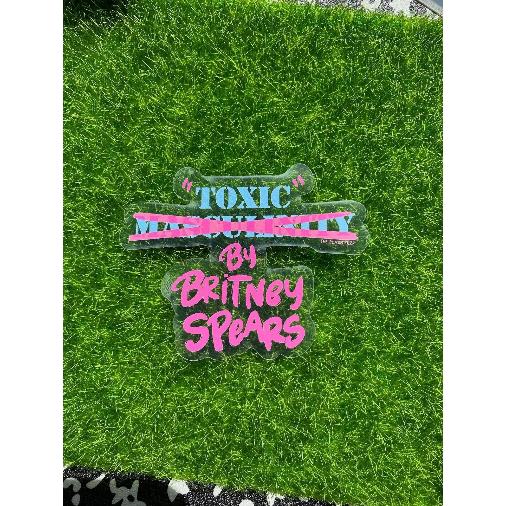 Toxic Masculinity vs Toxic By Britney Transparent Sticker | 2" x 3" - Image 2