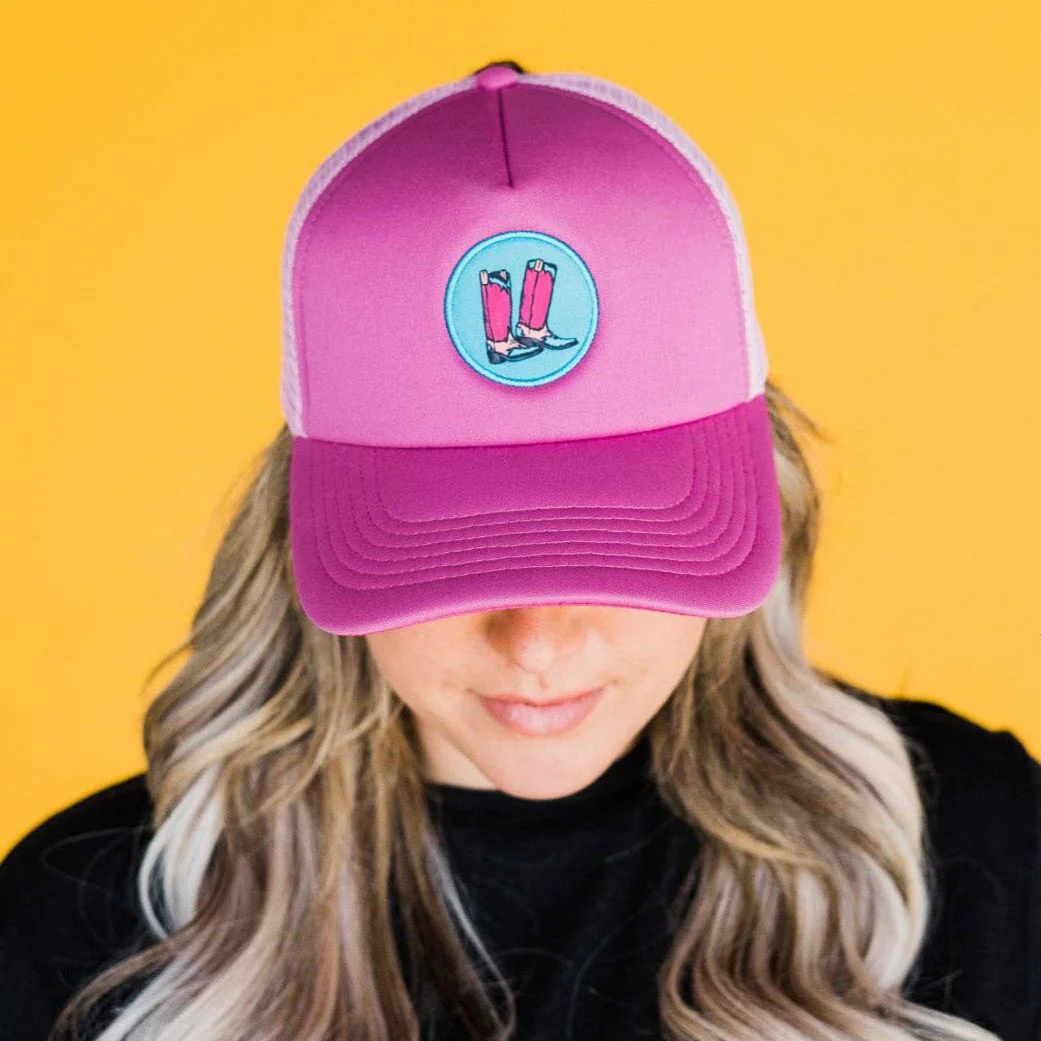Pink Cowgirl Ponytail Trucker Cap