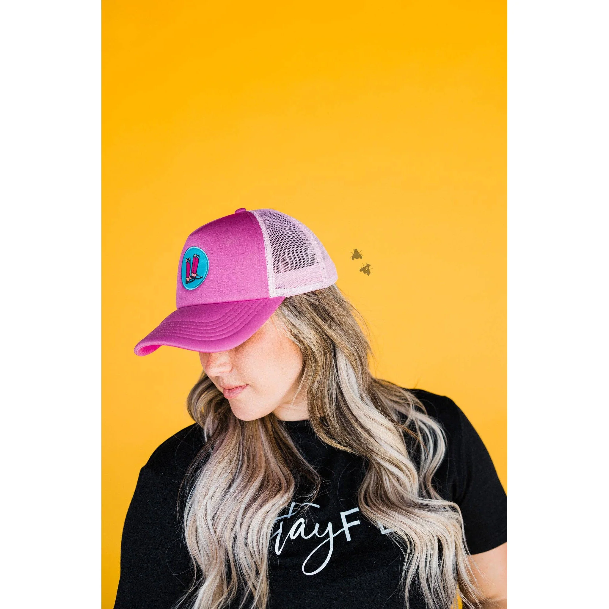 Pink Cowgirl Ponytail Trucker Cap - Image 3