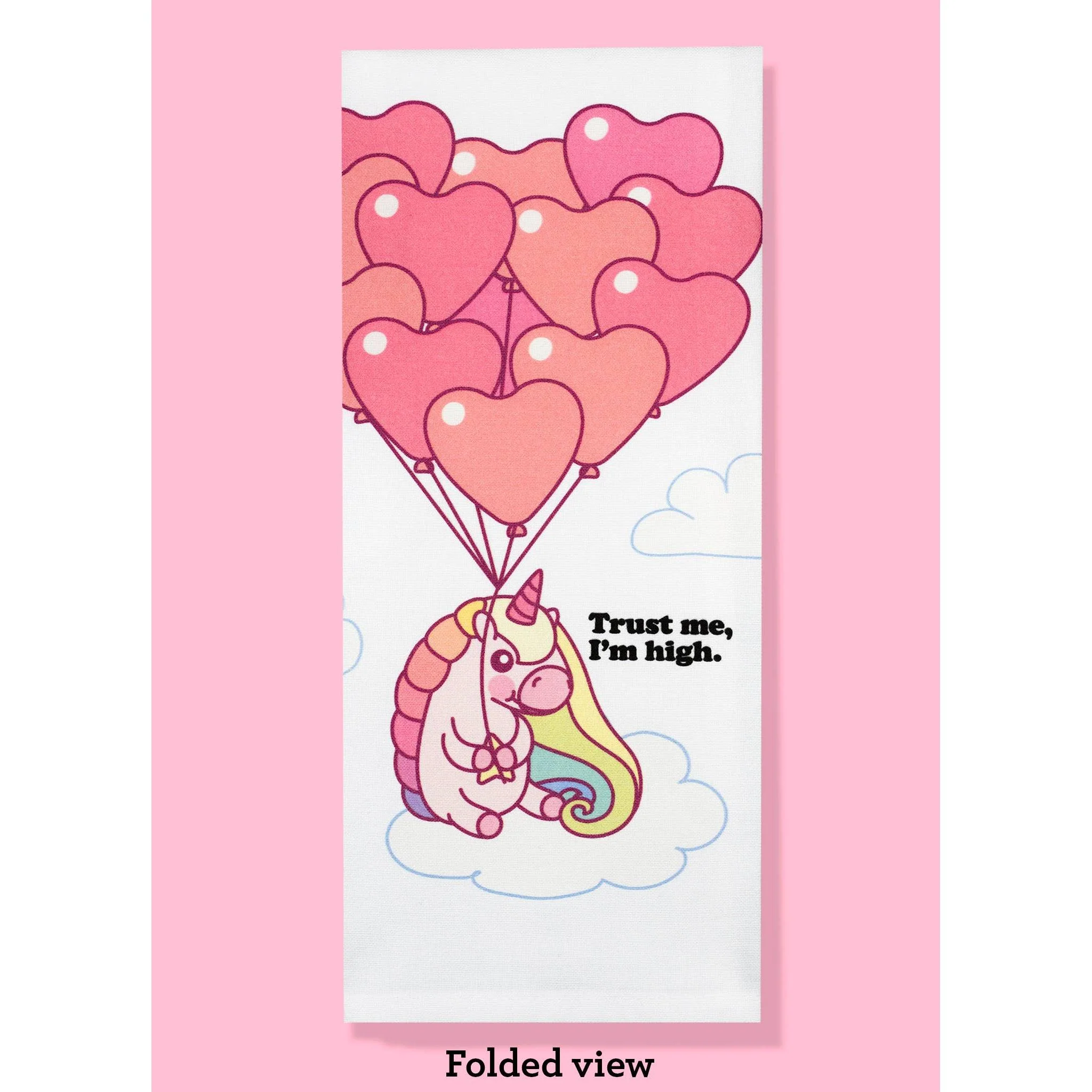 Trust Me, I'm High - Marijuana Dishtowel | Unicorn Balloon Cotton Kitchen Hand Tea Dishcloth - Image 2