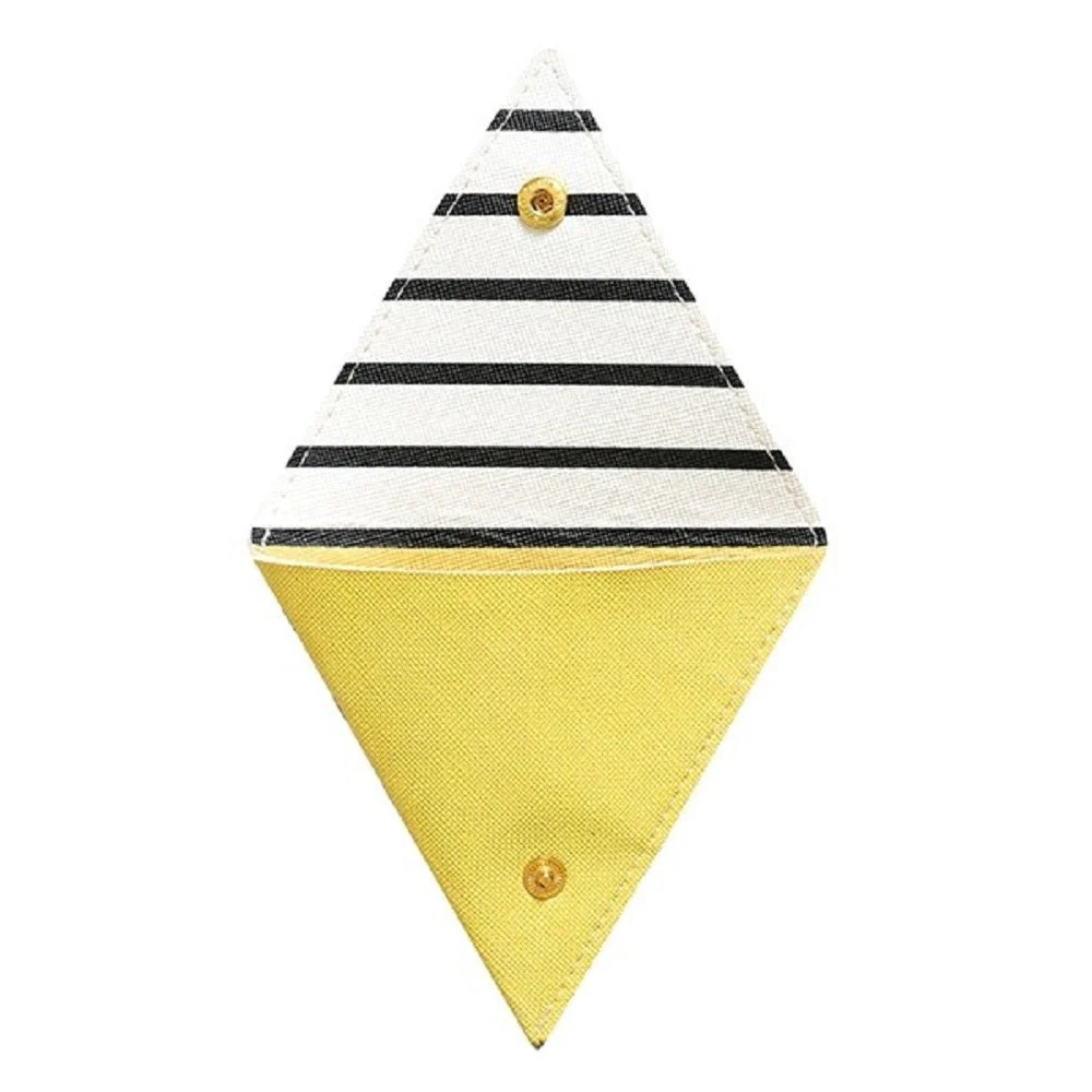Triangular Earbuds Case | Black and White Stripes Cable Tidy Wire Case - Image 2