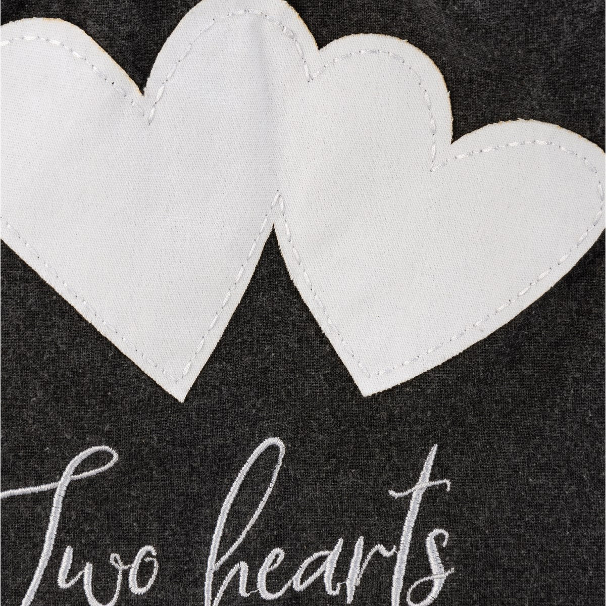 Two Hearts One Love Kitchen Towel | Black and White Stonewashed Tea Dish Cloth | 28" x 28" - Image 5