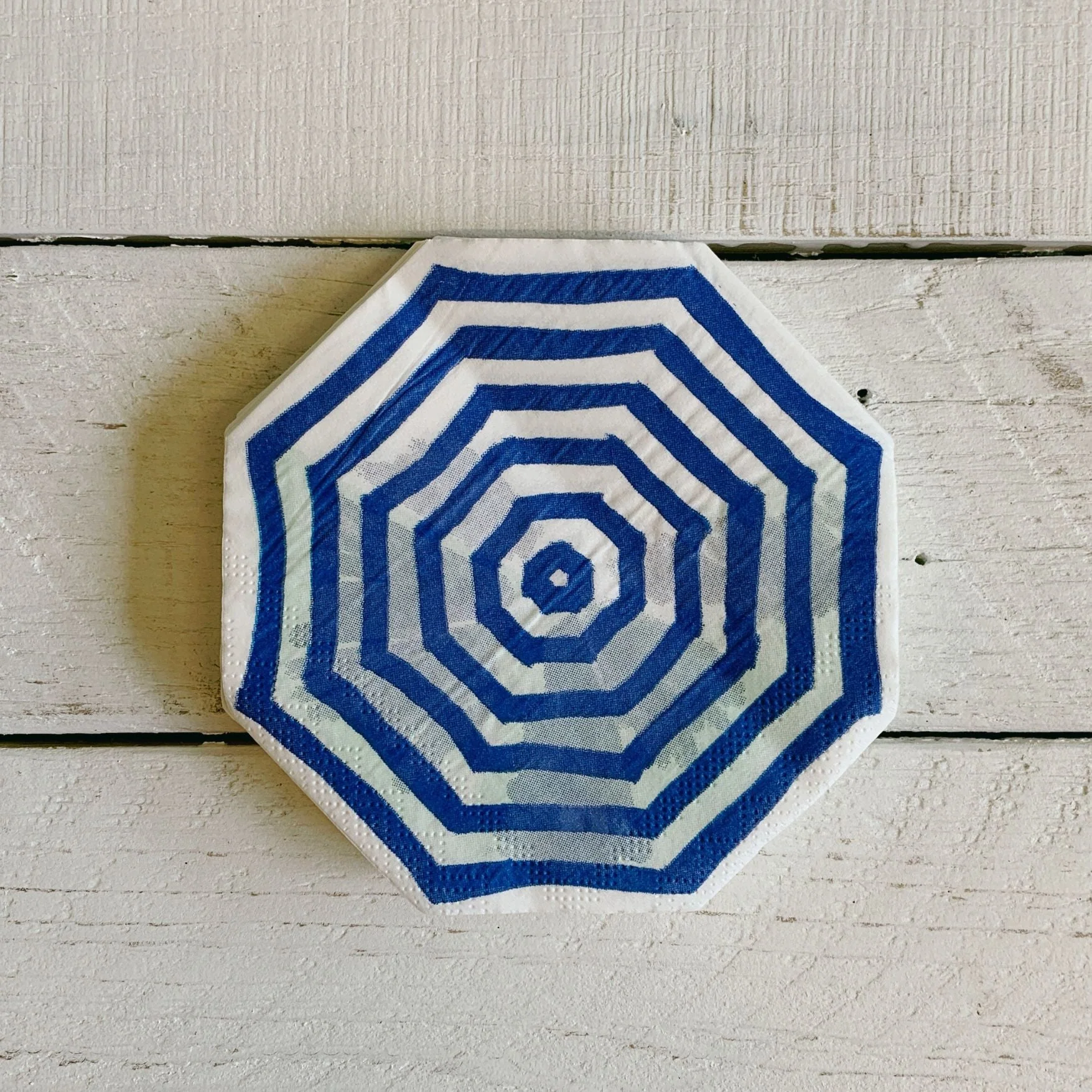 Umbrella Shaped Napkins in Blue & White Watercolor Design | Cocktail/Beverage Party Paper Napkins - Image 2
