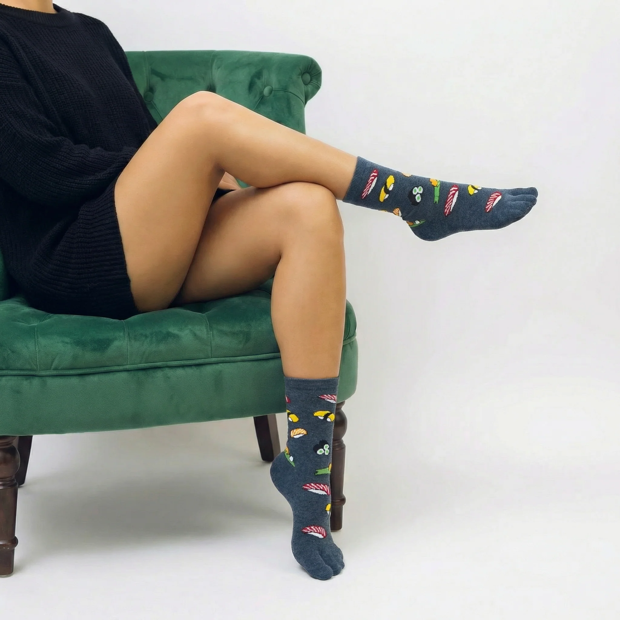 Japanese Sushi Tabi Split Toe Socks | Novelty Flip Flop Crew Socks - Image 5