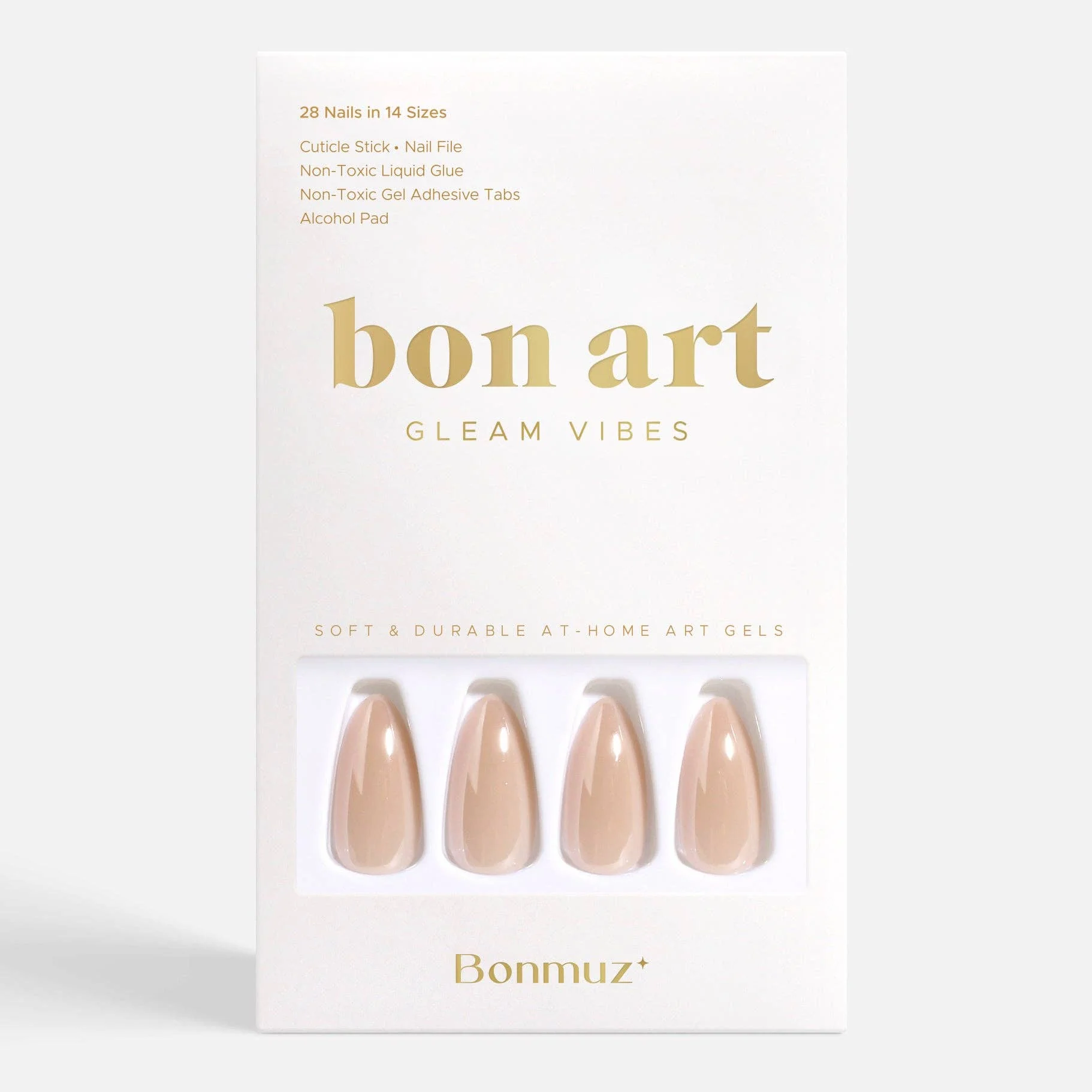 Vanilla Sugar Pop Press-On Nails – Glossy French Vanilla Glaze | Non-Toxic & Reusable