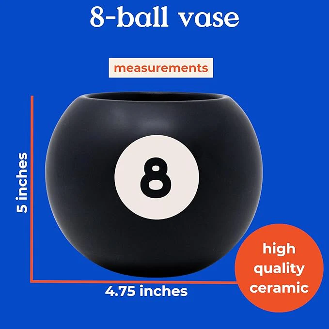 8-Ball Retro Ceramic Vase | Magic 8 Ball Pencil Cup - Image 9