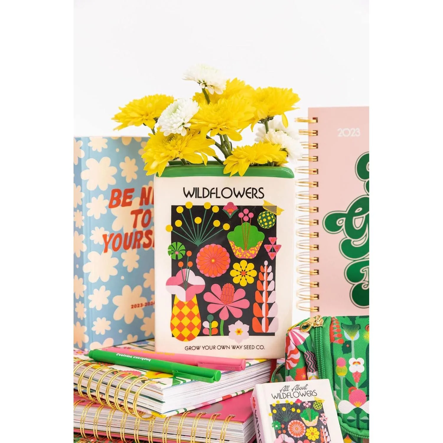 Wildflower Seeds Ceramic Vase | Shaped Like Seed Packet Home Decor - Image 8