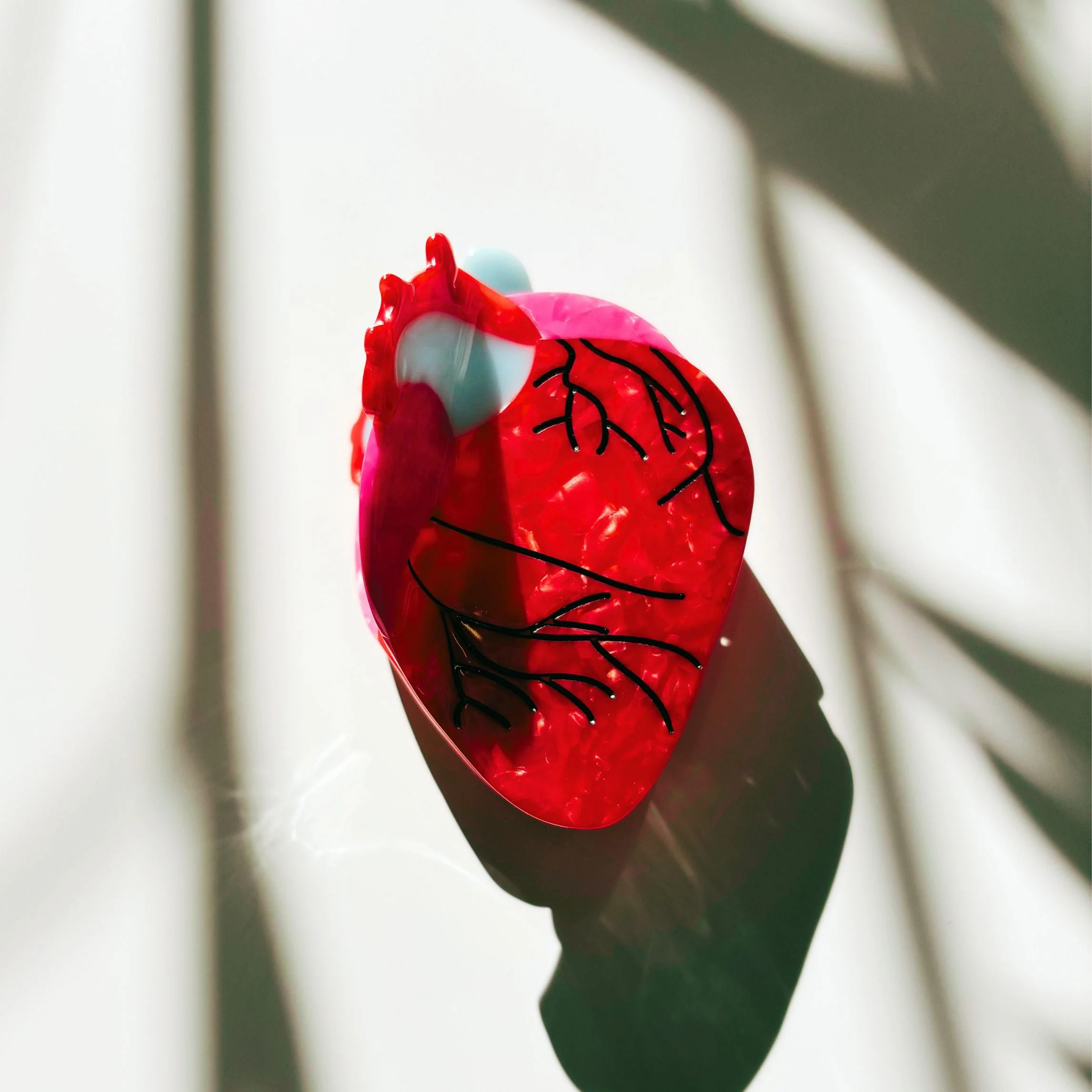 Velvet Claws Anatomical Heart Hair Clip | Red Heart Shaped Claw Clip - Image 5