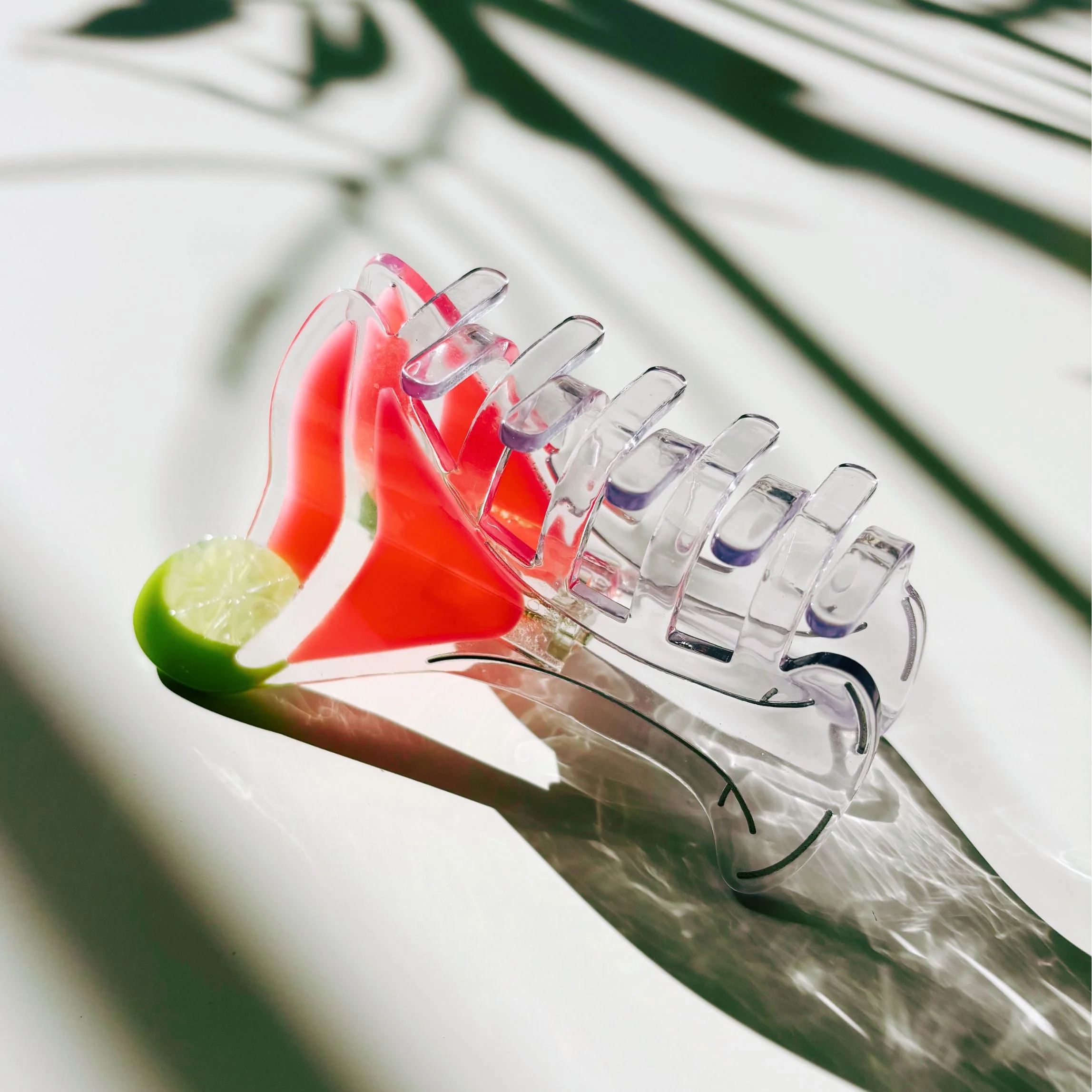 Velvet Claws Cosmo Pink Cocktail Hair Claw | Stemmed Glass Shaped Claw Clip - Image 4
