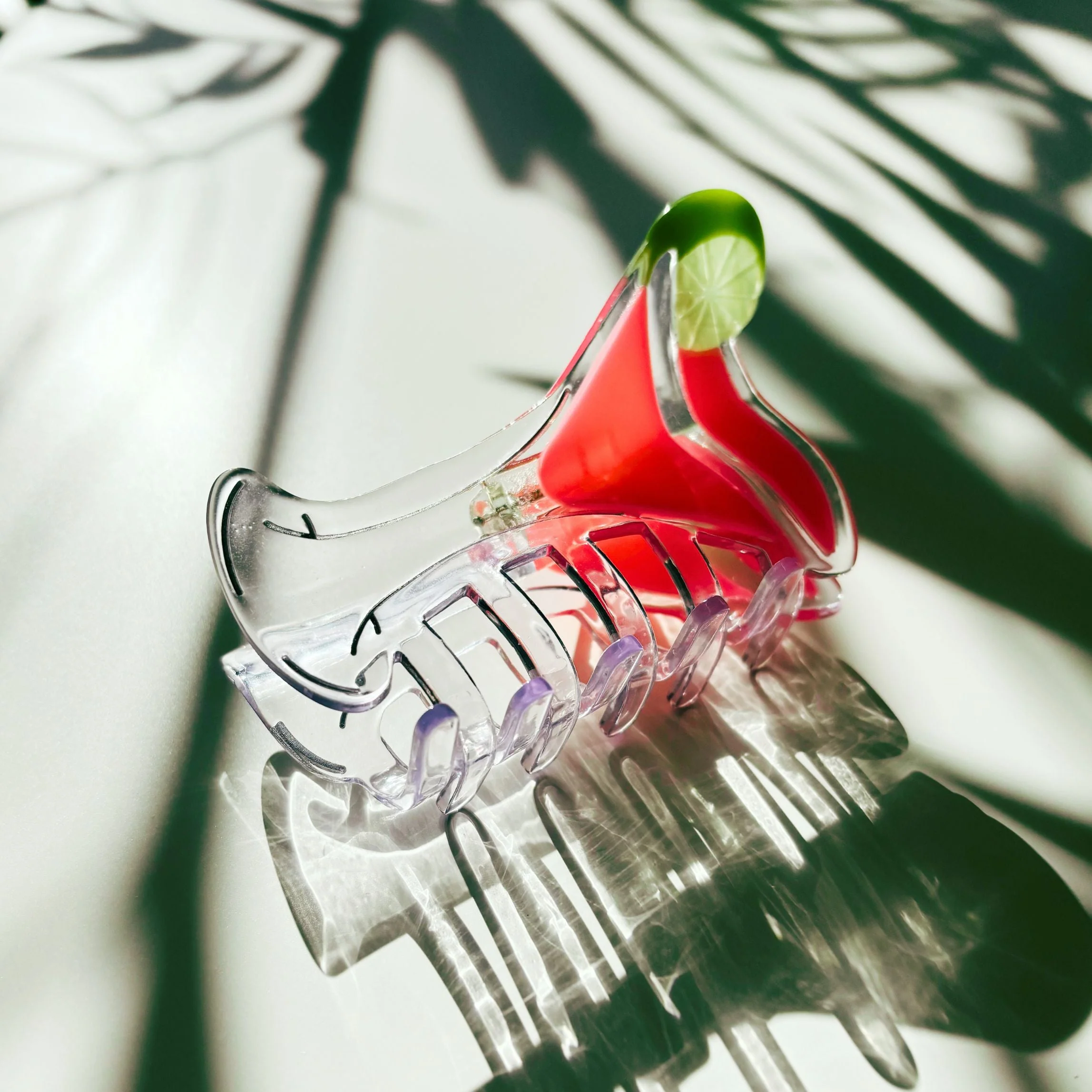 Velvet Claws Cosmo Pink Cocktail Hair Claw | Stemmed Glass Shaped Claw Clip - Image 9