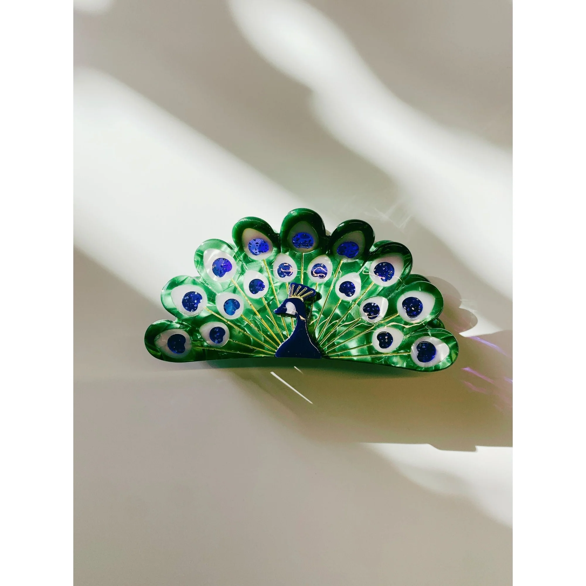 Velvet Claws Hair Clip | Gorgeous Peacock Hair Claw - Image 3