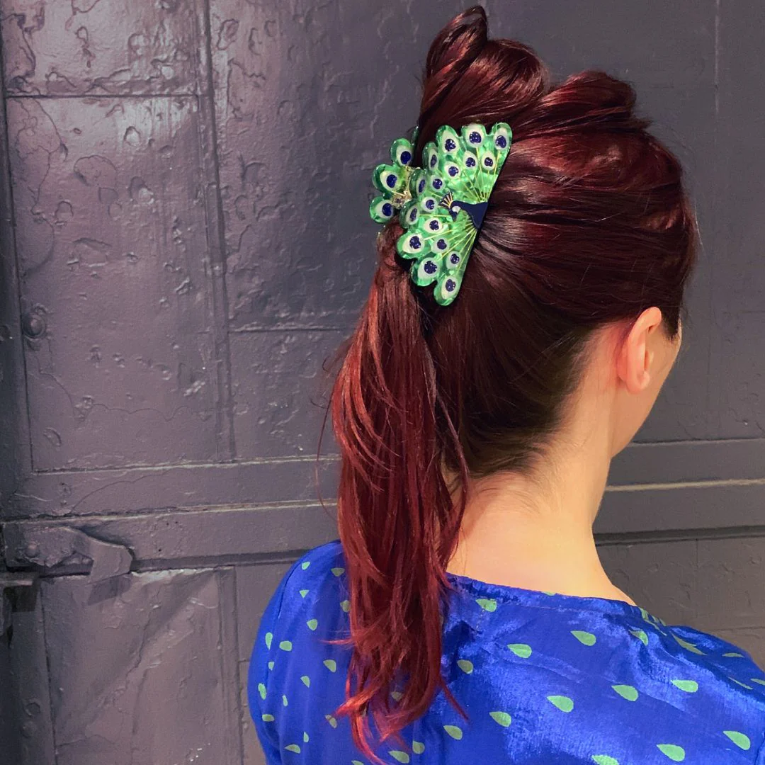 Velvet Claws Hair Clip | Gorgeous Peacock Hair Claw - Image 4