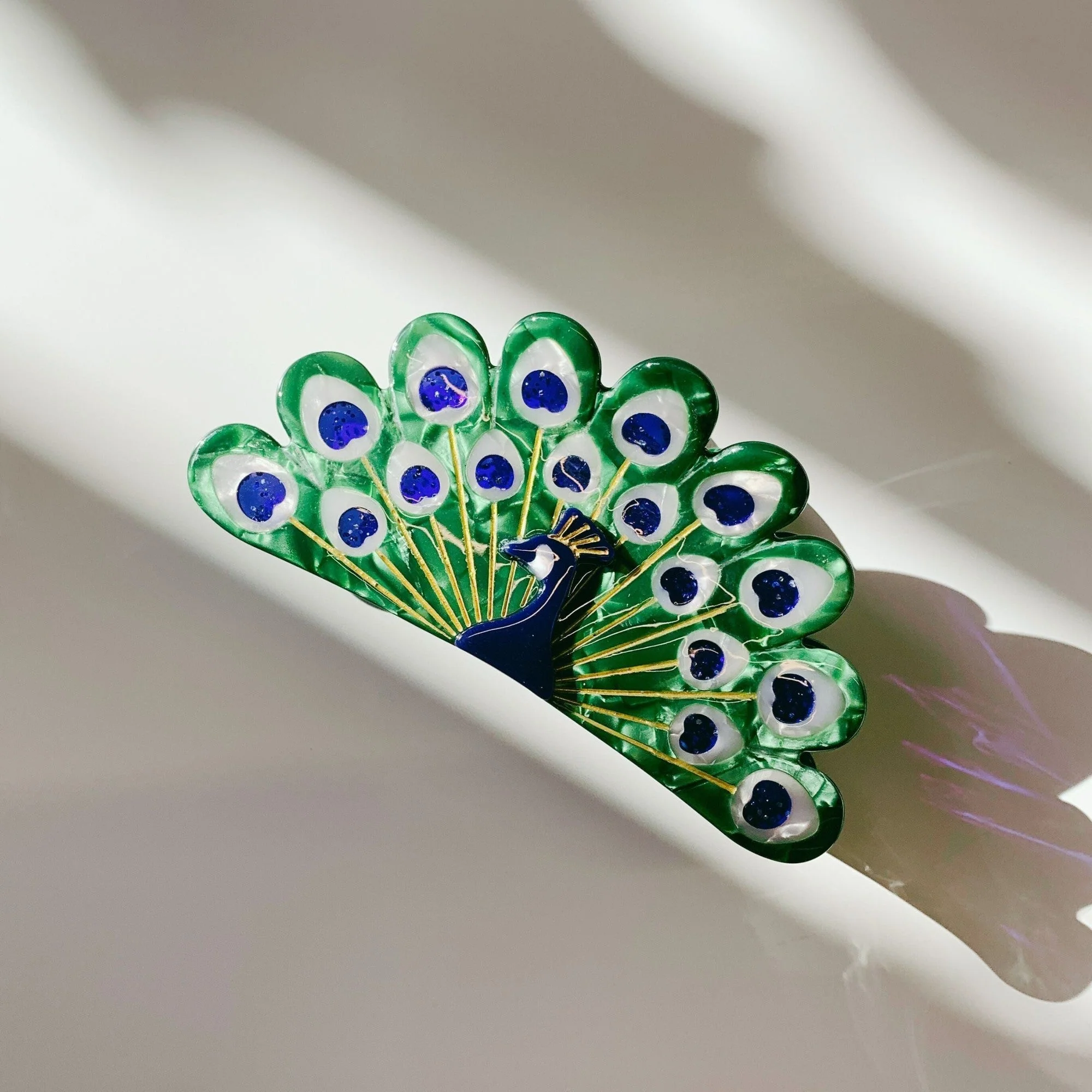 Velvet Claws Hair Clip | Gorgeous Peacock Hair Claw - Image 5