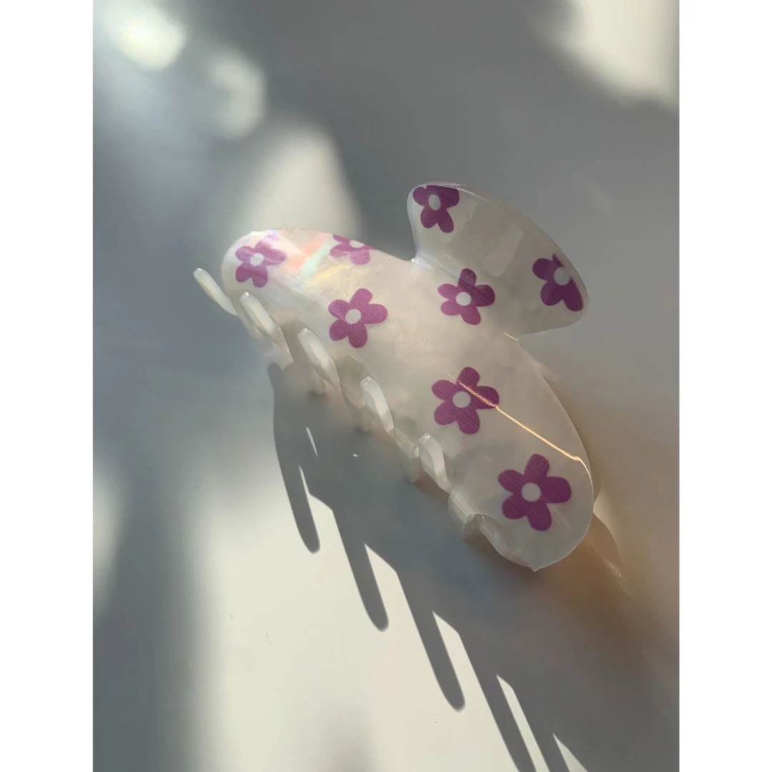 Velvet Claws Hair Clip | The McKenzie in Purple Flower Hair Claw - Image 2