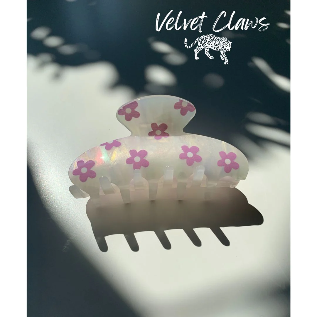 Velvet Claws Hair Clip | The McKenzie in Purple Flower Hair Claw - Image 4