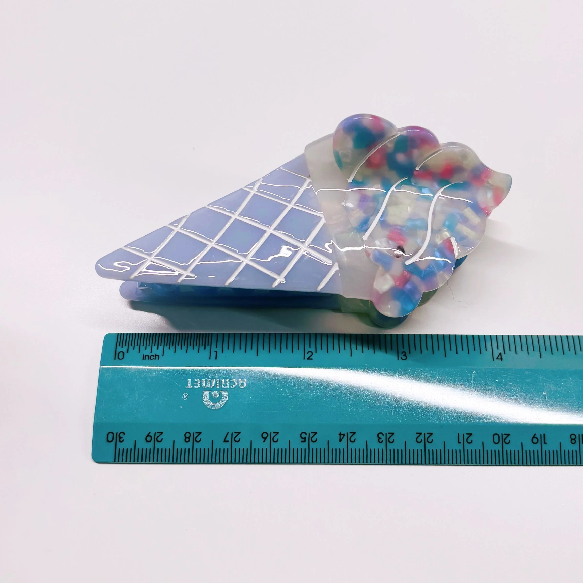 Velvet Claws Ice Cream Cone in Frosty Blue Hair Claw - Image 8