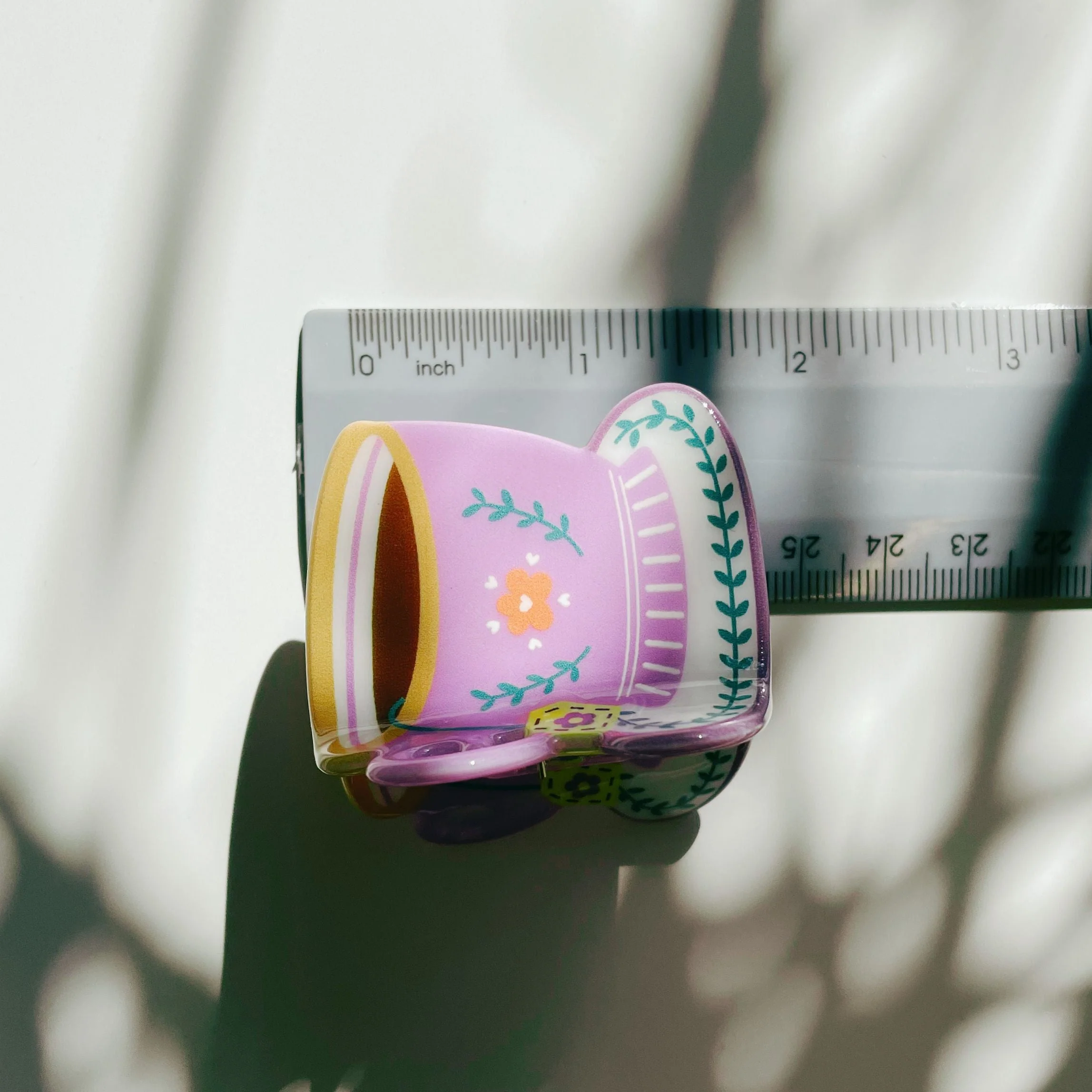 Velvet Claws Lilac Tea Cup with Flowers Hair Claw - Image 5