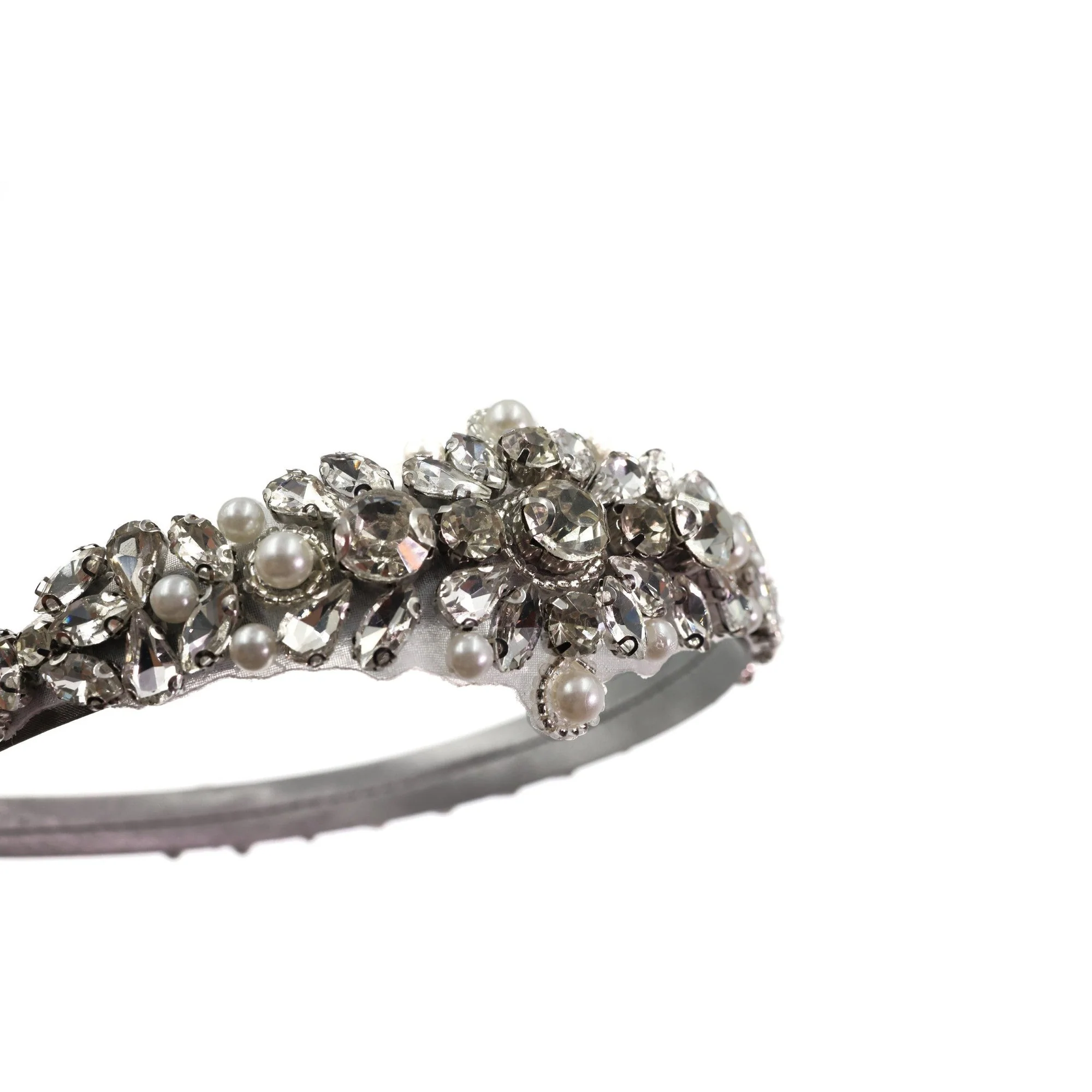 Vintage Bride Bejeweled Asymmetrical Headband Tiara | Royalty Crown Party or Bridal Hair Accessory - Image 4