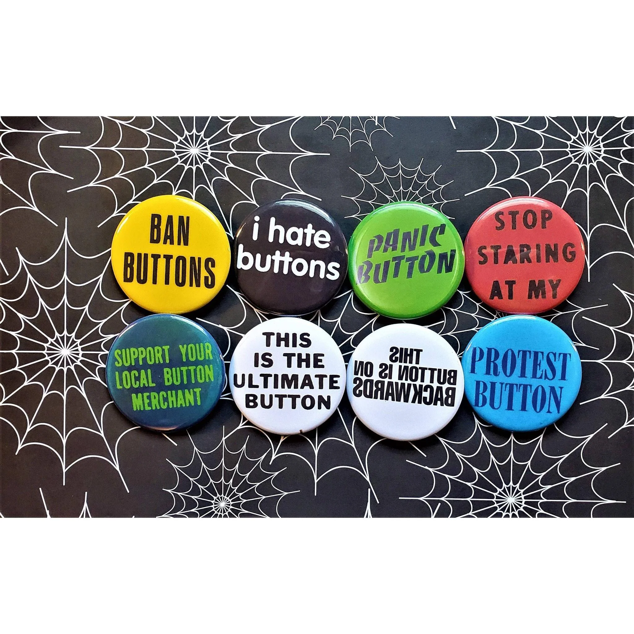 Vintage Reproduction Panic Button Small Pinback Button | 1.25" Diameter - Image 2