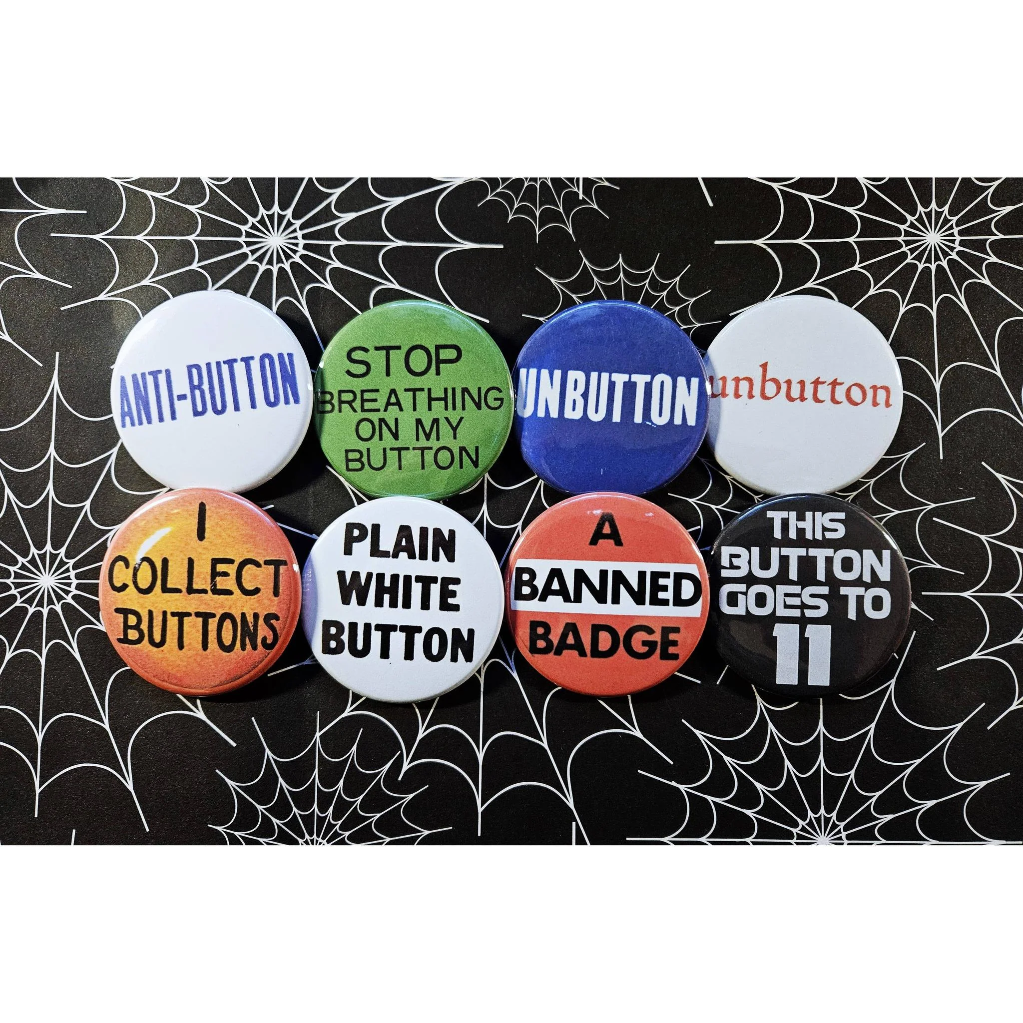 Vintage Reproduction Stop Breathing On My Button Small Pinback Button | 1.25" Diameter - Image 2