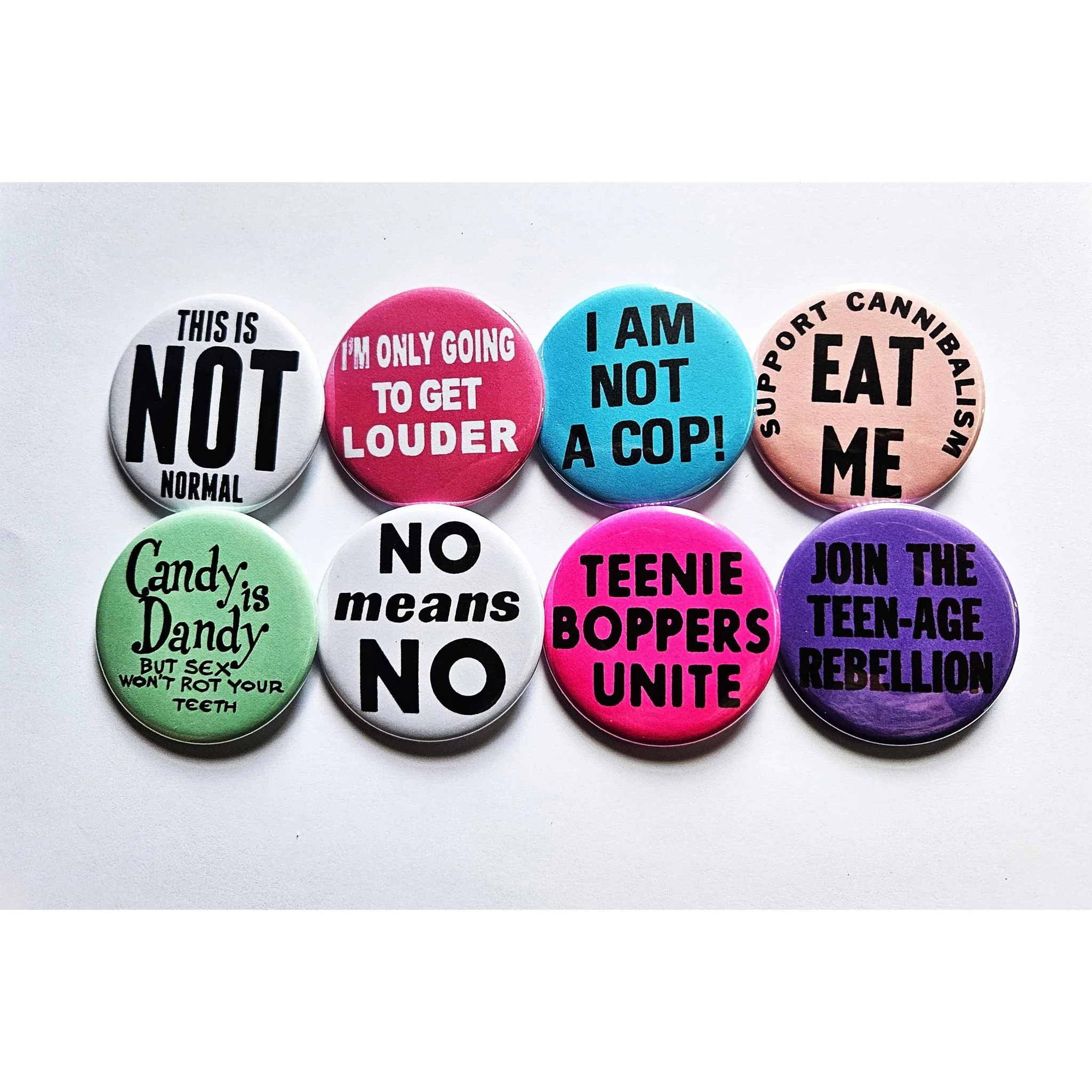 Vintage Reproduction No Means No Small Pinback Button | 1.25" Diameter - Image 2